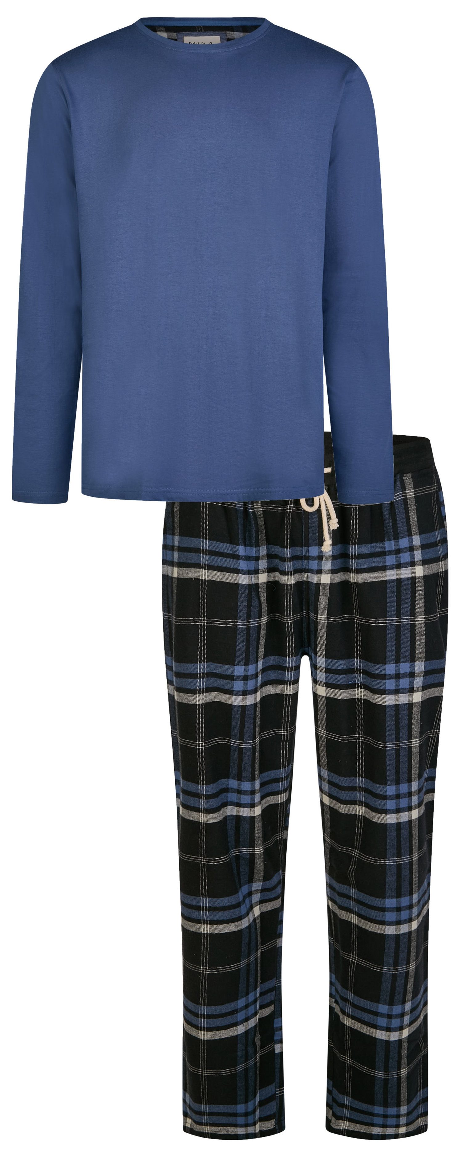 Schlafanzug Herren Pyjama Flanell Hose