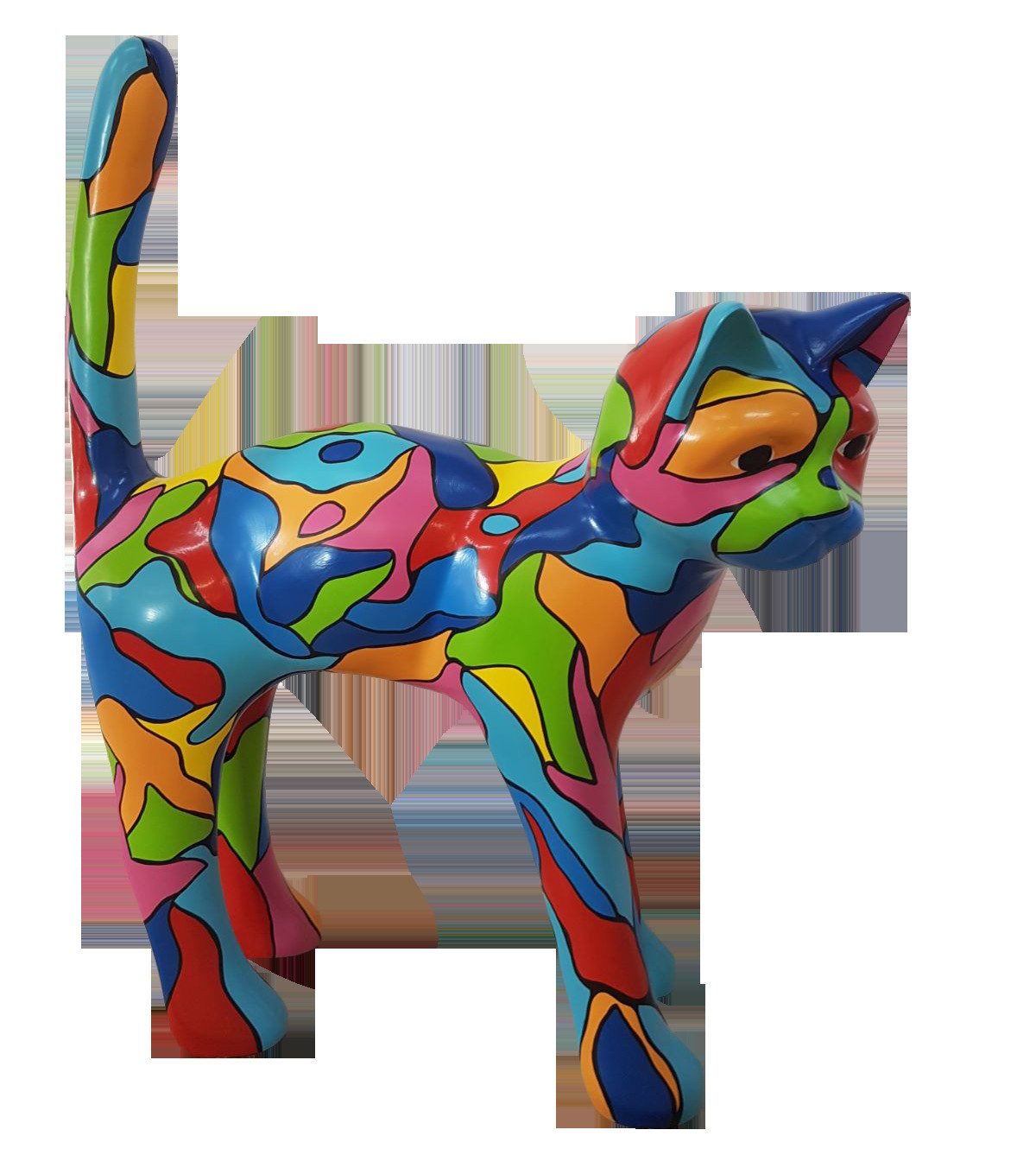 Walt-Deko Dekofigur Bunt gefleckte Katze 110cm hoch Dekorationsfigur/Werbefigur -