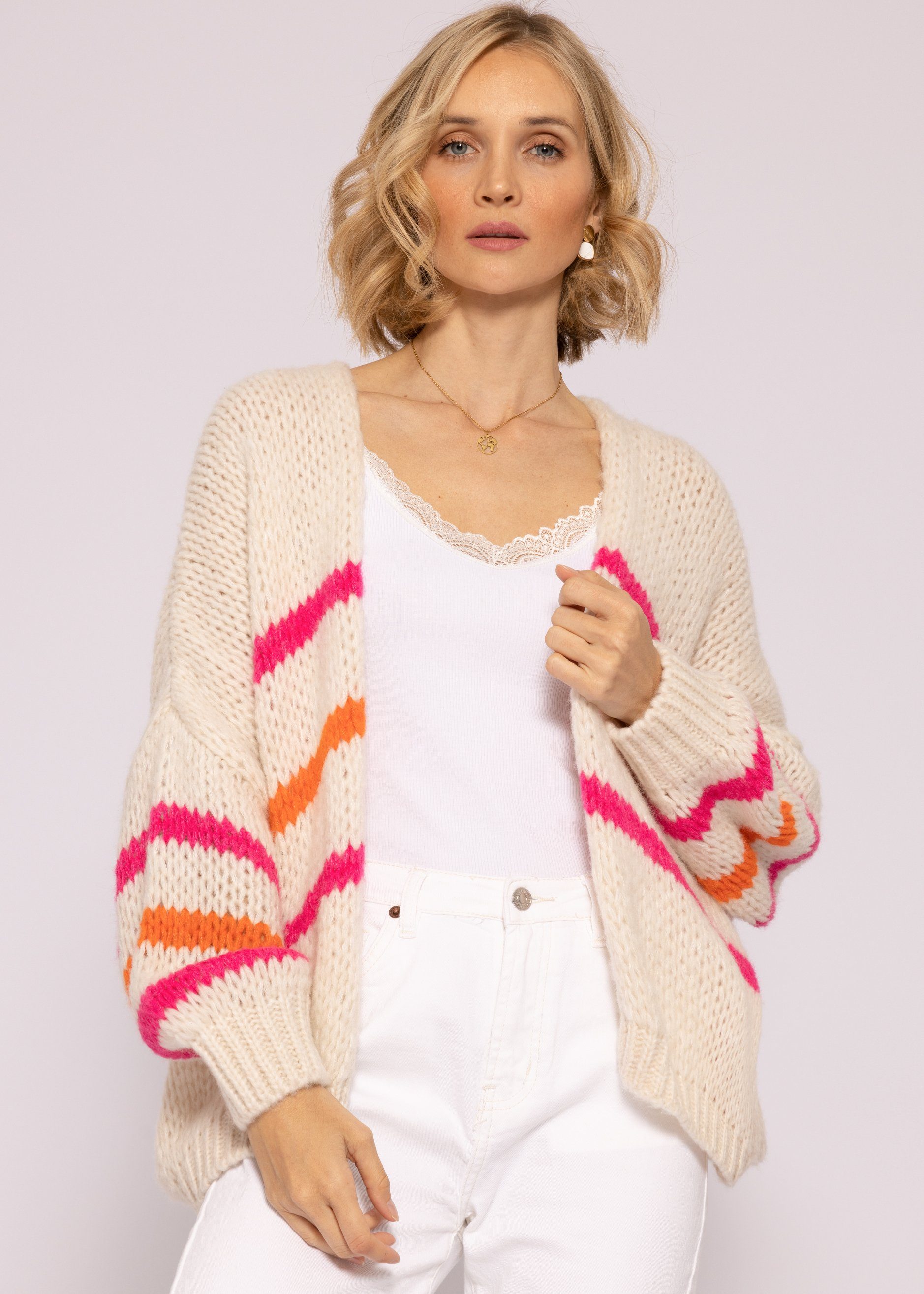 Cardigan Oversize Strickjacke Damen aus weichem Grobstrick