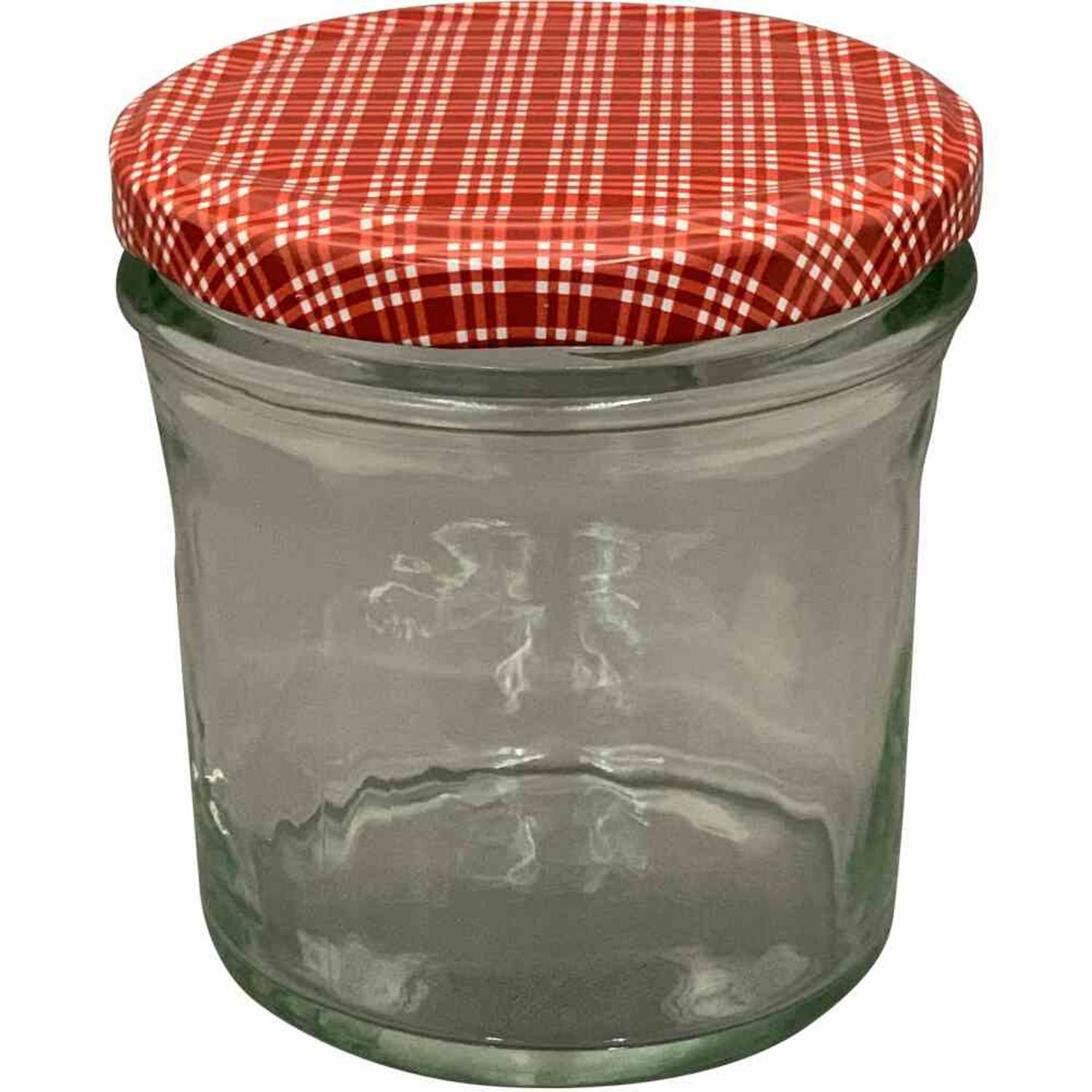 Siena Home Vorratsdose Sturz-Glas "Cucinare" 1TO340 rot/weiß, TwistOff 340 ml, Glas