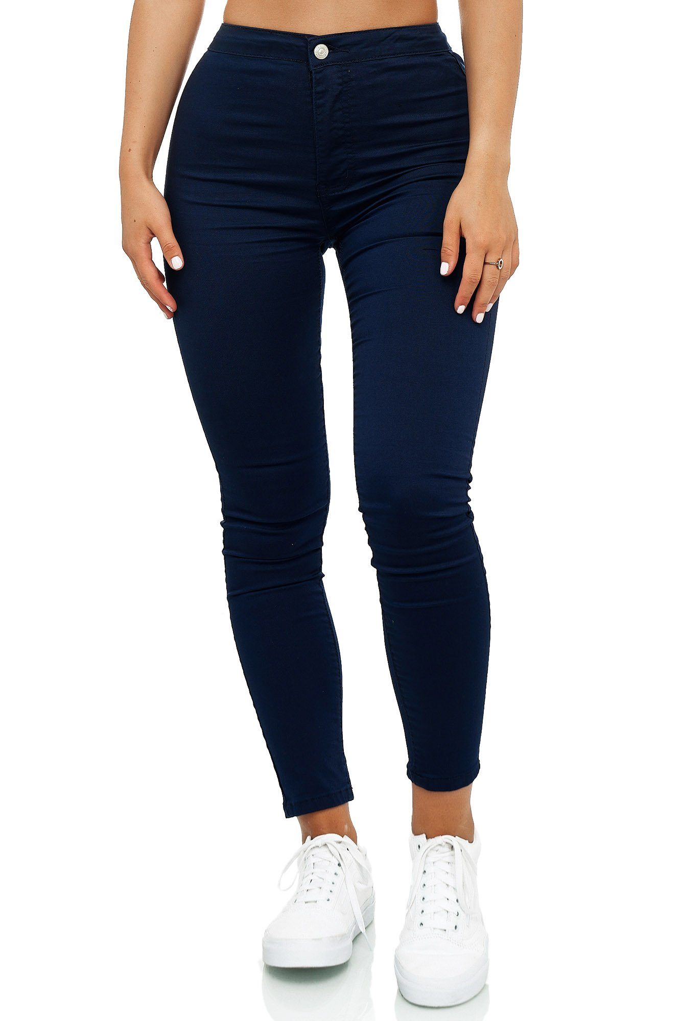 Waist High Jeans Elara Fit High-waist-Jeans Marineblau Elara (1-tlg) Damen Slim