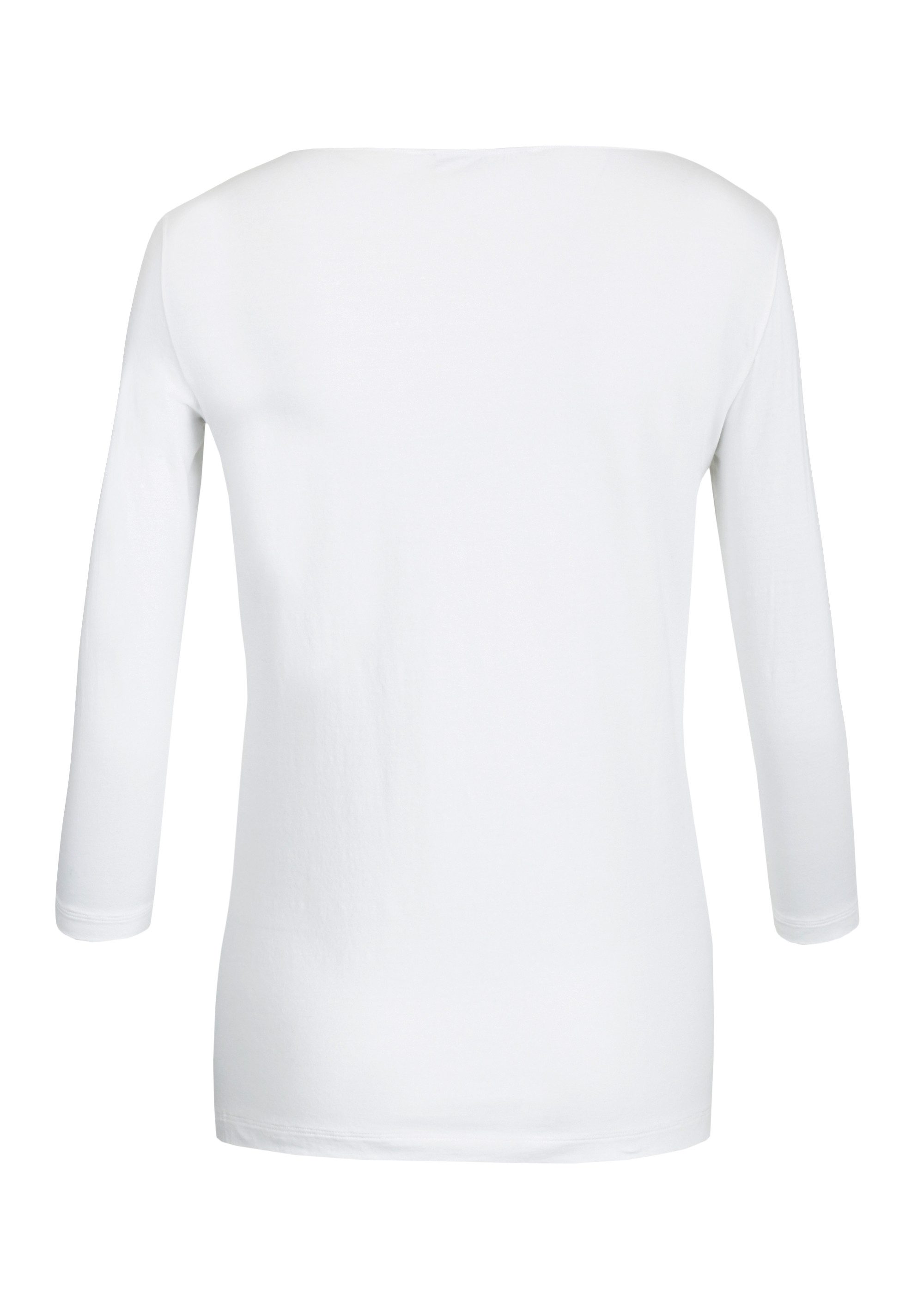 HECHTER PARIS 3/4-Arm-Shirt HECHTER Paris ESSENTIALS Damen Shirt 3/4 Rundhals Weiß
