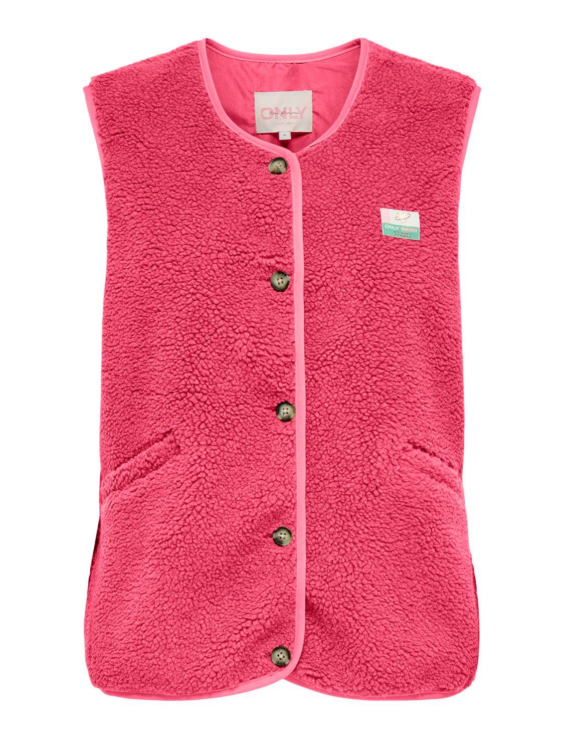 ONLY Plüschweste ONLBABY LIFE TEDDY VEST PNT CS Kunstfaser Plüsch