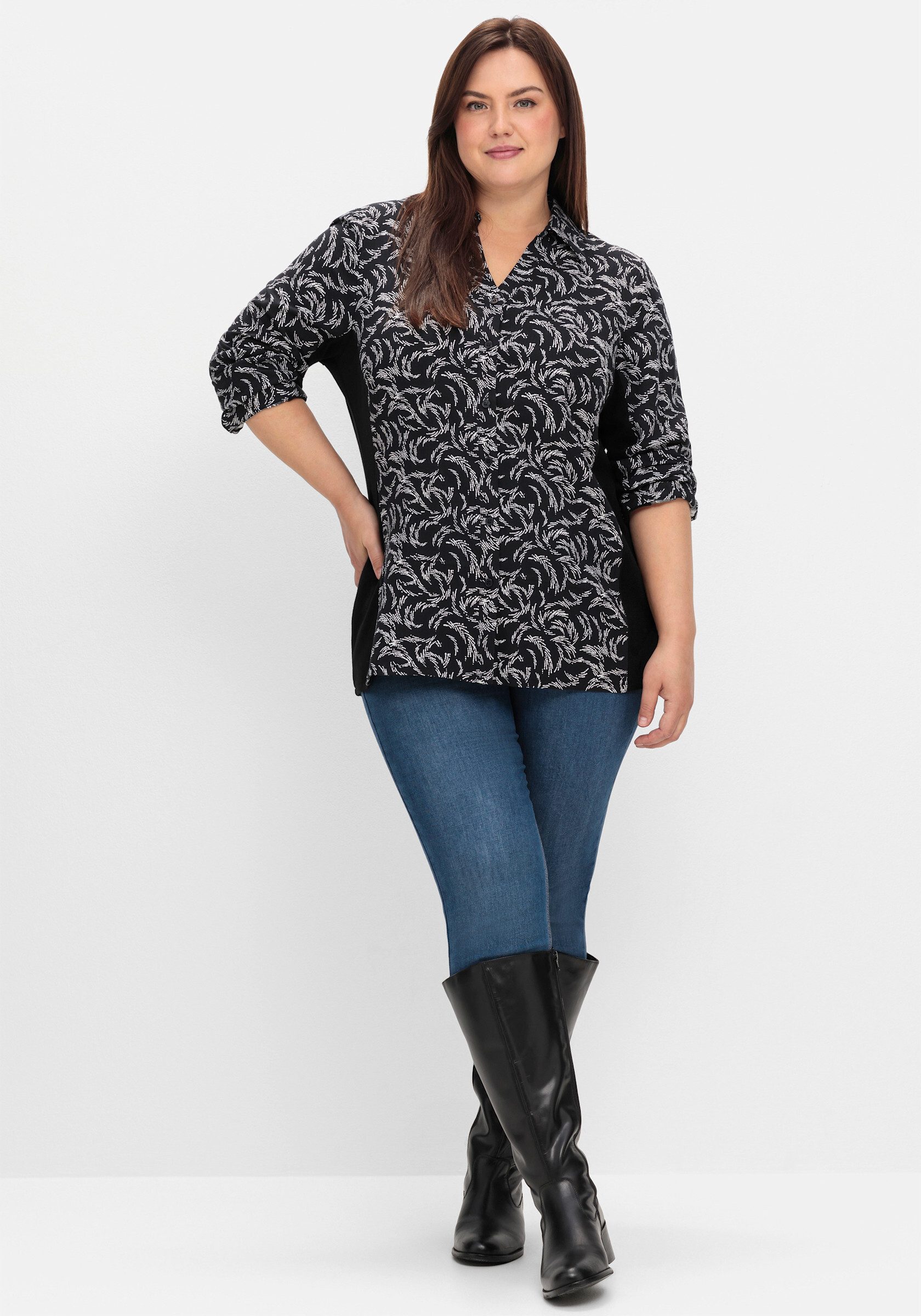 Sheego Klassische Bluse Baumwollbluse günstig online kaufen