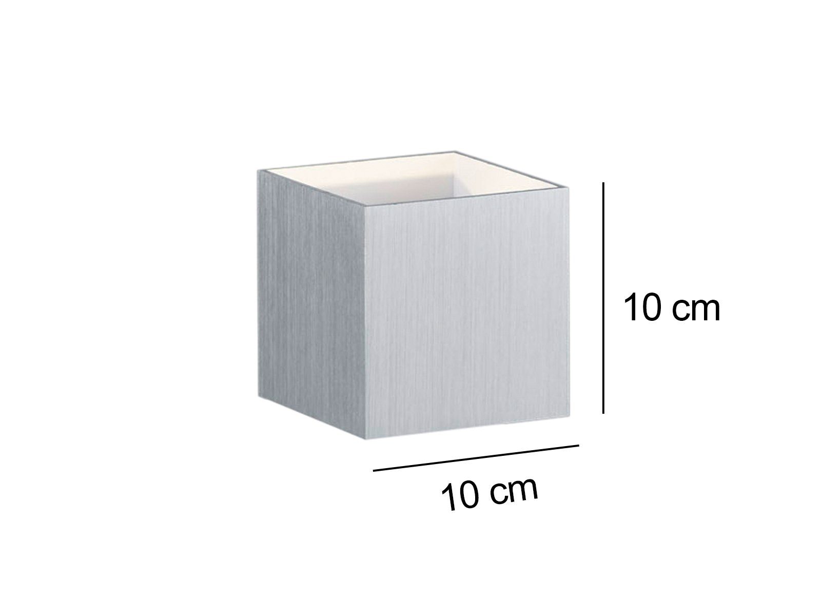TRIO Leuchten LED Wandleuchte, Up & Down Beleuchtung, LED fest integriert, Warmweiß, Coole Würfel-Leuchte für Wand innen, Treppenhaus, Alu 10x10x10cm klein