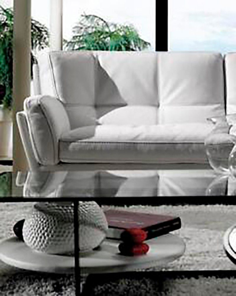 Moderne Gruppe Sofa Couchen Weiß 2 Sofagarnitur Couch Sitzer Set Sofas + JVmoebel 3 Leder