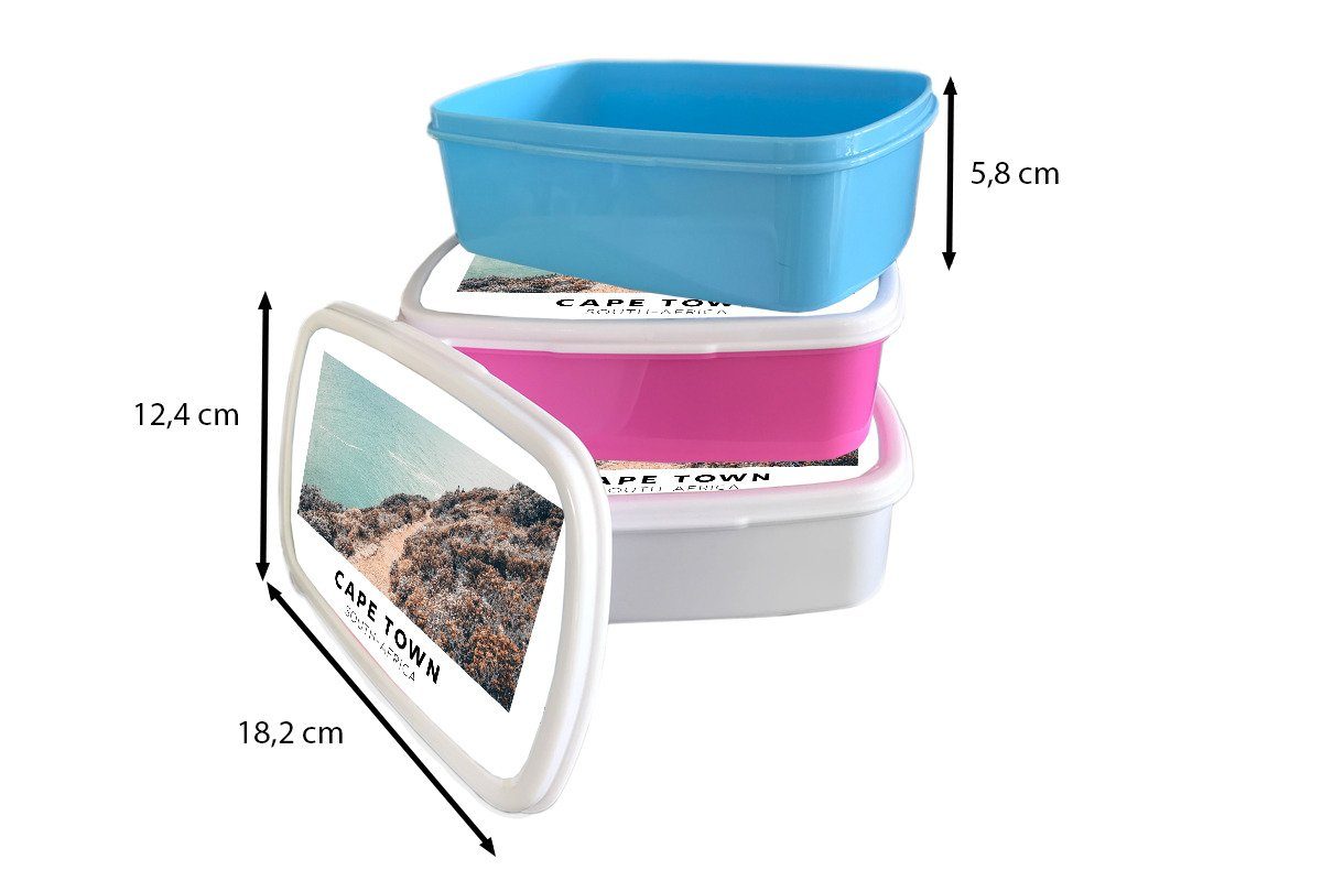 und Mädchen weiß - Lunchbox (2-tlg), und Kinder MuchoWow Meer - für Jungs Natur, Brotbox für Südafrika Kunststoff, Erwachsene, Brotdose,