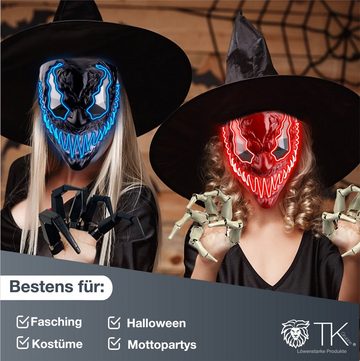 TK Gruppe Verkleidungsmaske LED Venobat Maske rot - Damen und Herren Kostüm Halloween Fasching, (1x LED Venobat maske rot)