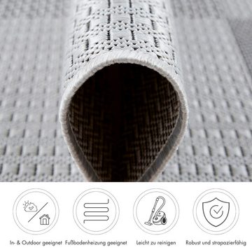 Teppich ARIZONA1, Andiamo, rechteckig, Höhe: 5 mm, Flachgewebe, kariertes Muster, In- und Outdoor geeignet, Wohnzimmer