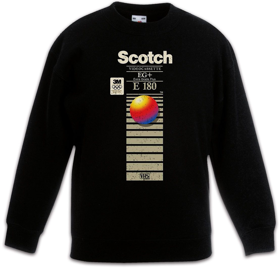 Urban Backwoods Sweatshirt E180 Videocassette Kinderpullover Retro Vintage VHS Tape Scotch (1-tlg) Kassette Viedeo Player 80s