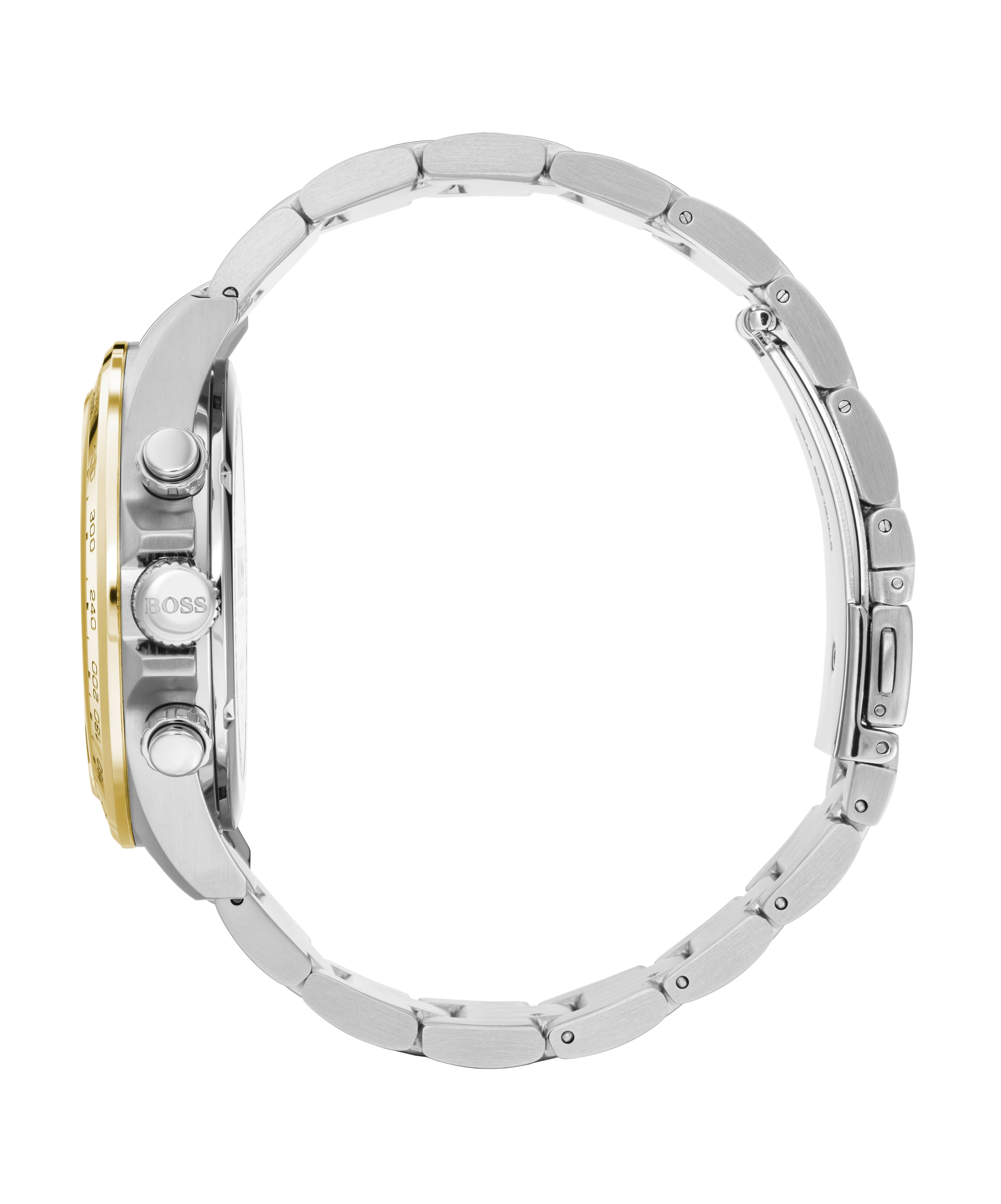 BOSS Chronograph HERO 1513767, Quarzuhr, Armbanduhr, Herrenuhr, Edelstahlarmband, analog, Tag