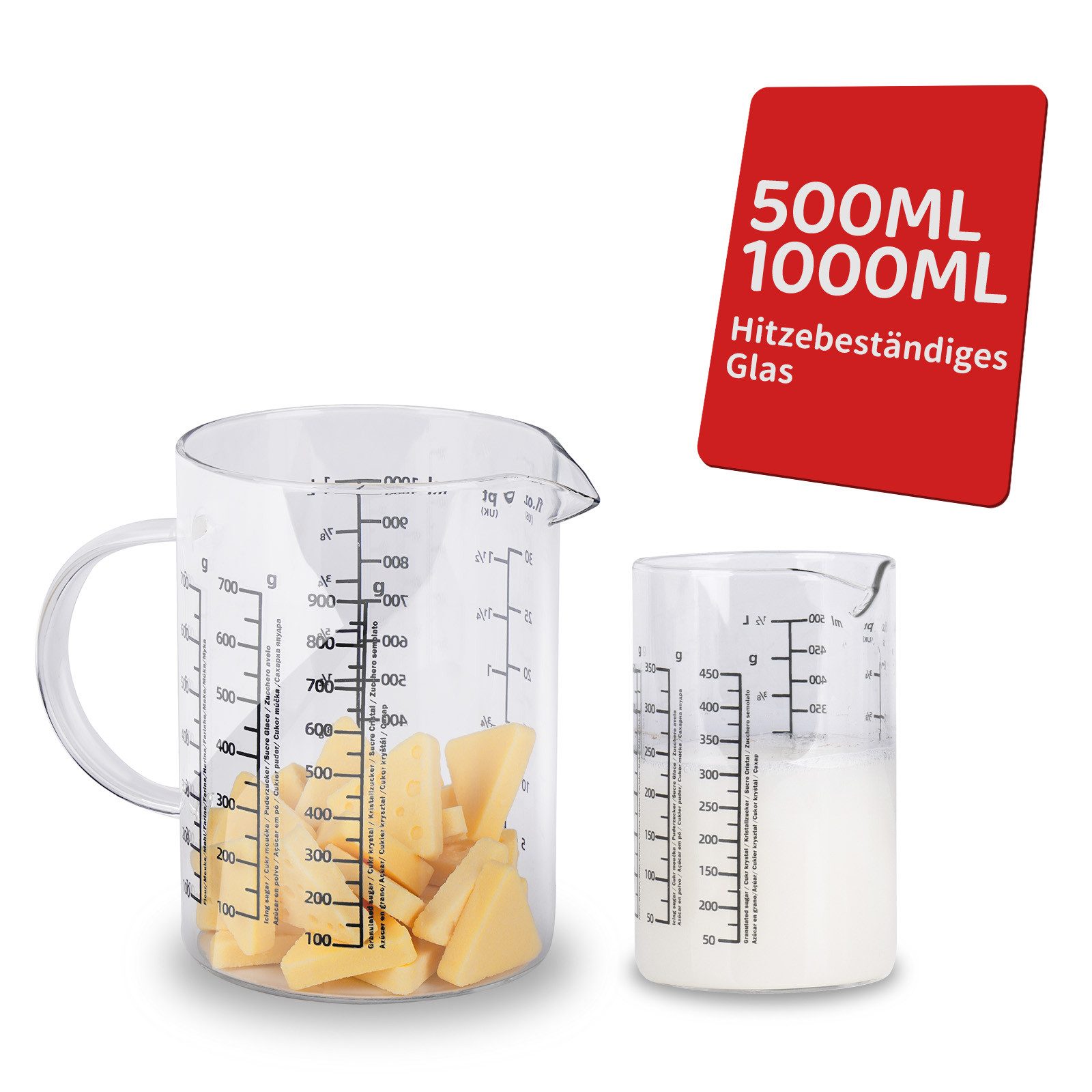 Qivee Messbecher Q37, (Set, 2-St., 2x Messbecher), Spülmaschinenfest