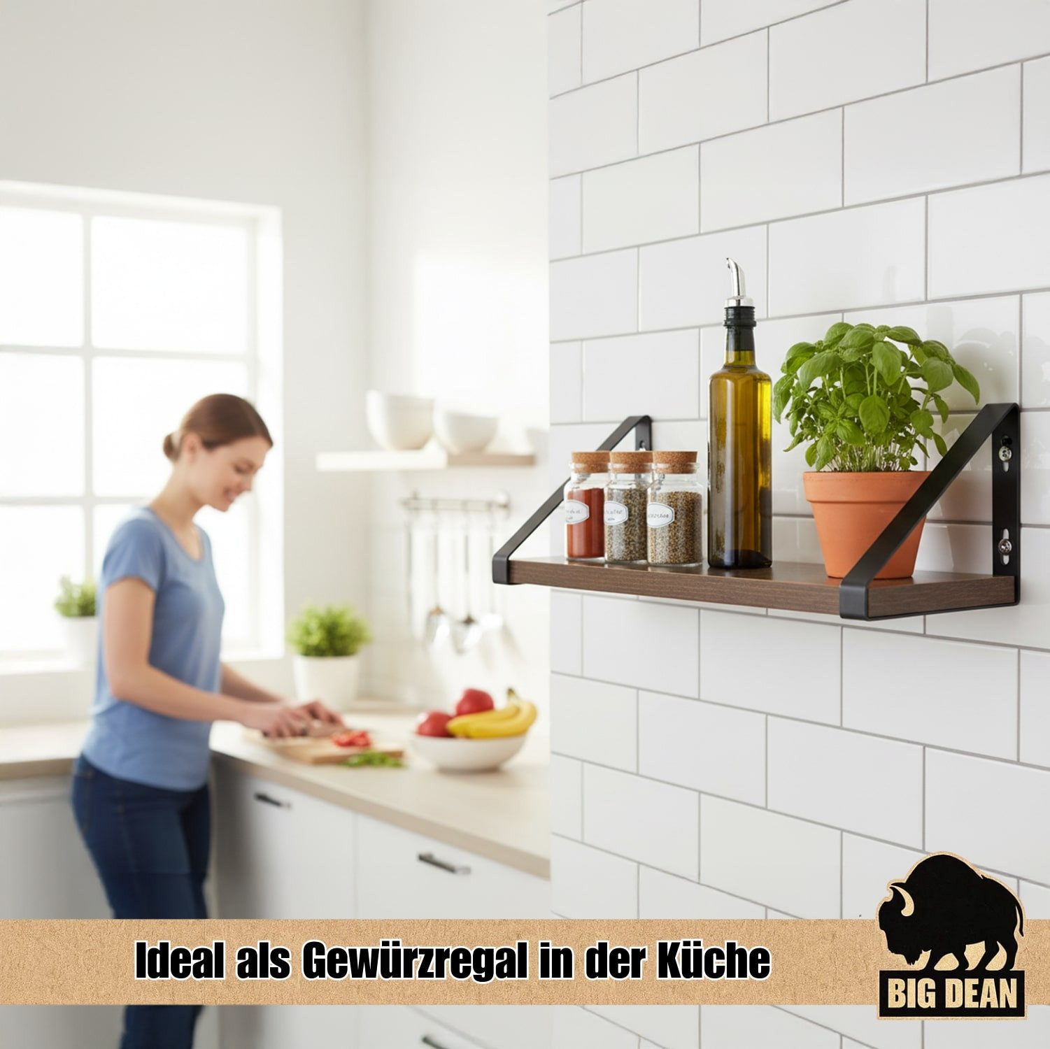 BigDean Wandregal 3er Set Wandregal Wall Shelf 2 Montagemöglichkeiten 30/35/40 cm, Set 1-tlg., Vintage Look, 2 Montage Möglichkeiten – Bild 5 von 5