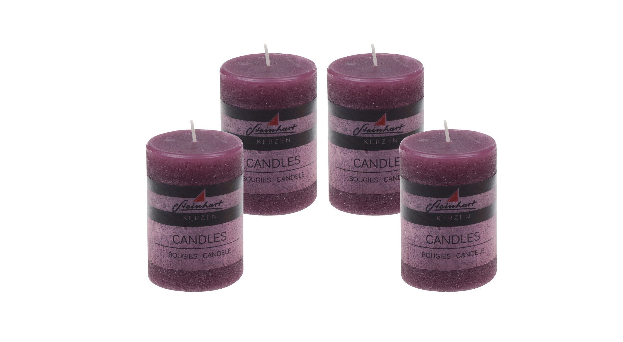 Steinhart Kerzen Adventskerze 4er Set Adventskranzkerzen "Raureif" Brombeer günstig online kaufen