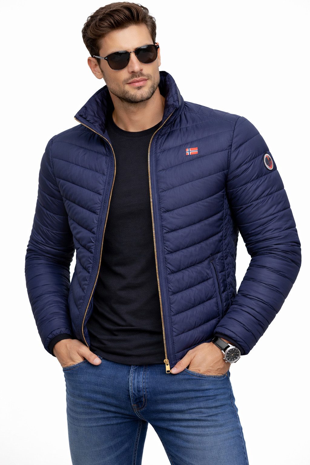 Geographical Norway Steppjacke Herren Übergangsjacke Frühlings Jacke Steppjacke Jacke Leicht Outdoor