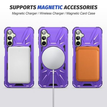 Wigento Handyhülle Für Samsung Galaxy A24 / A25 MagSafe Schock Magnet Ring Schutz Hülle