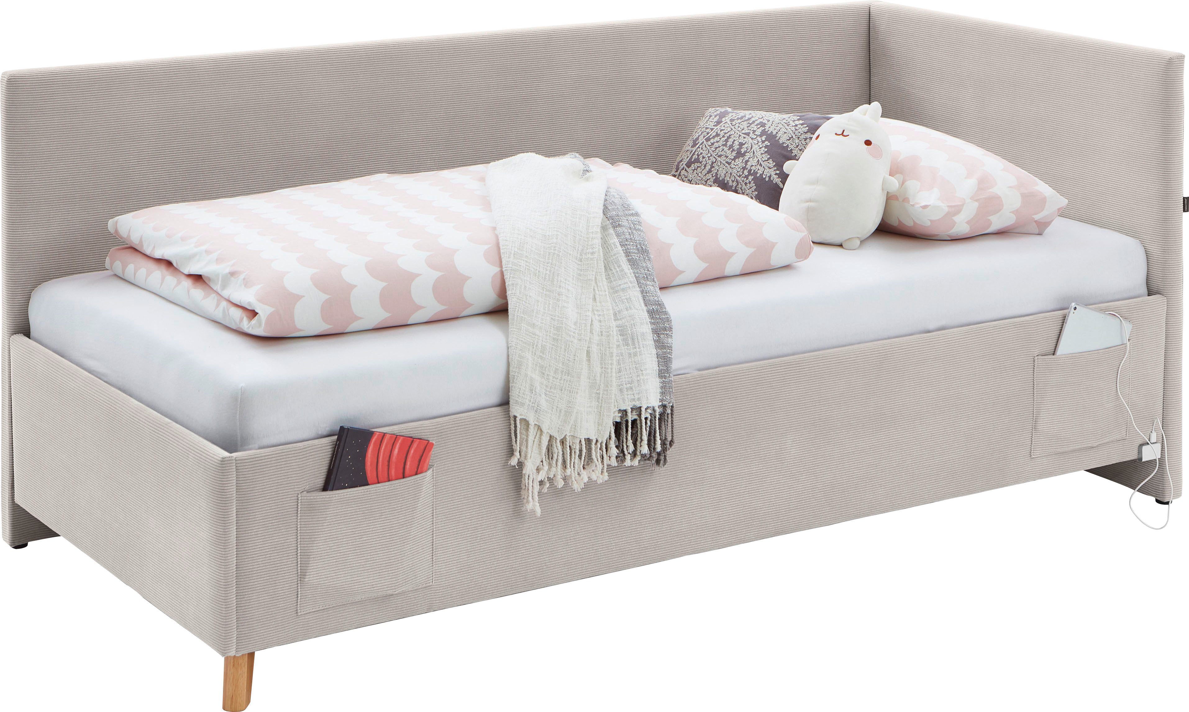 meise.möbel Kinderbett COOL II, Polsterbett wahlweise mit Bettkasten, Jugendbett inkl. USB Anschlüsse