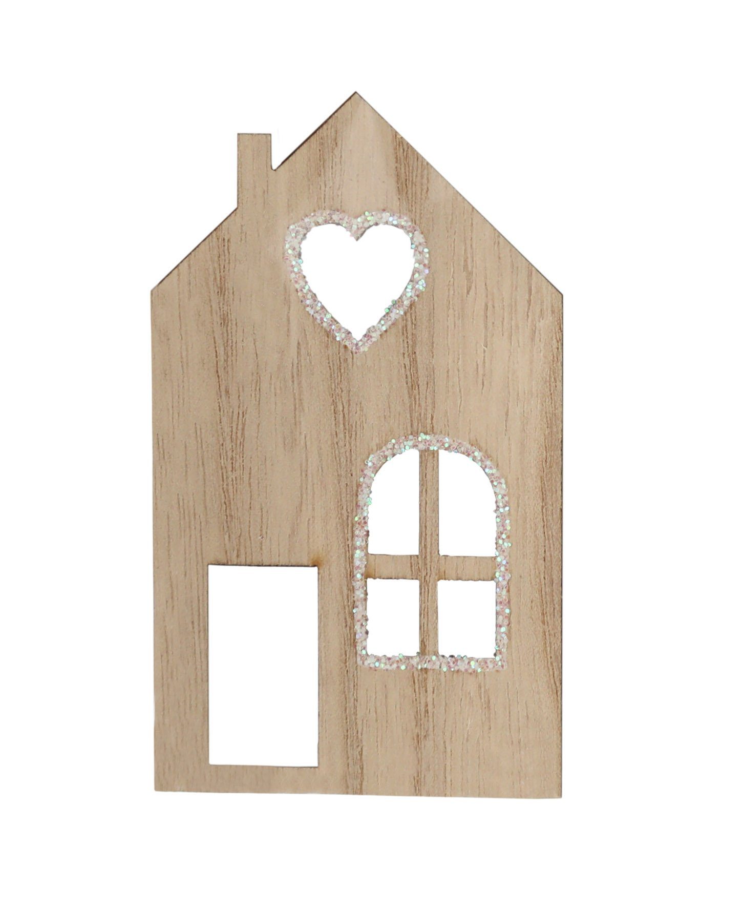 Spetebo Bastelnaturmaterial Holz und Filz Häuser zum Dekorieren - 16er Set, (Packung), DIY Kreativset zum Basteln