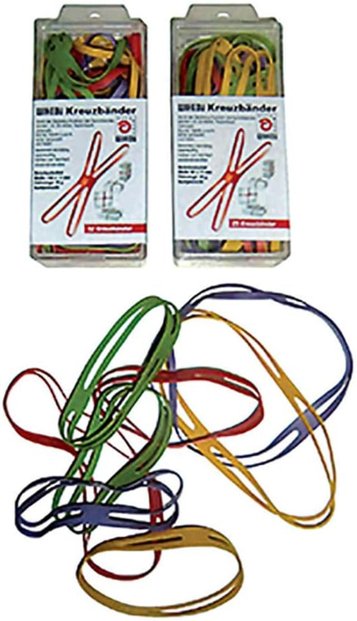 Willy Heckmann Gummiband Kreuzbänder 80 X 11mm farblich sortiert Gummi PG = 35 g