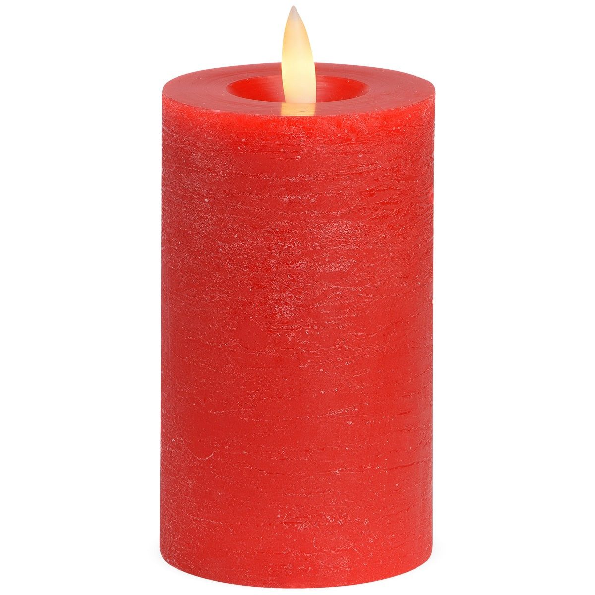 matches21 HOME & HOBBY LED-Kerze LED Stumpen-Kerze Echtwachs-Kerze flackernd, 7x12 cm, rot (1-tlg), Mit beweglicher Flamme, Fernbedienung & Timer für Adventskranz