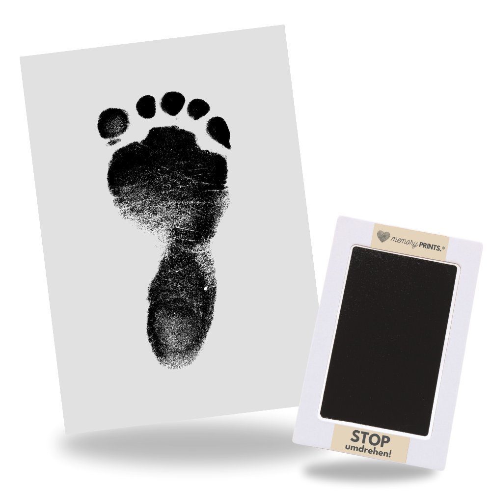 memoryPRINTS. Baby Handabdruck Fußabdruck - Abdruckset tintenfreies Stempelkissen (1-tlg) ohne Rahmen