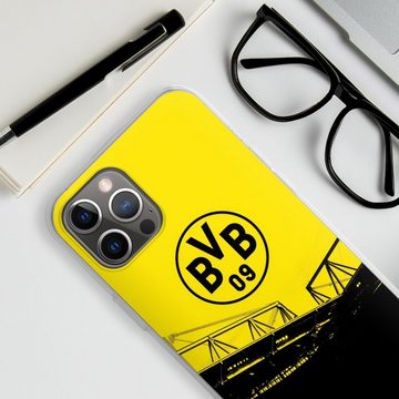 DeinDesign Handyhülle Borussia Dortmund BVB Fanartikel Stadion Schwarz-Gelb - BVB, Apple iPhone 12 Pro Max Silikon Hülle Bumper Case Handy Schutzhülle