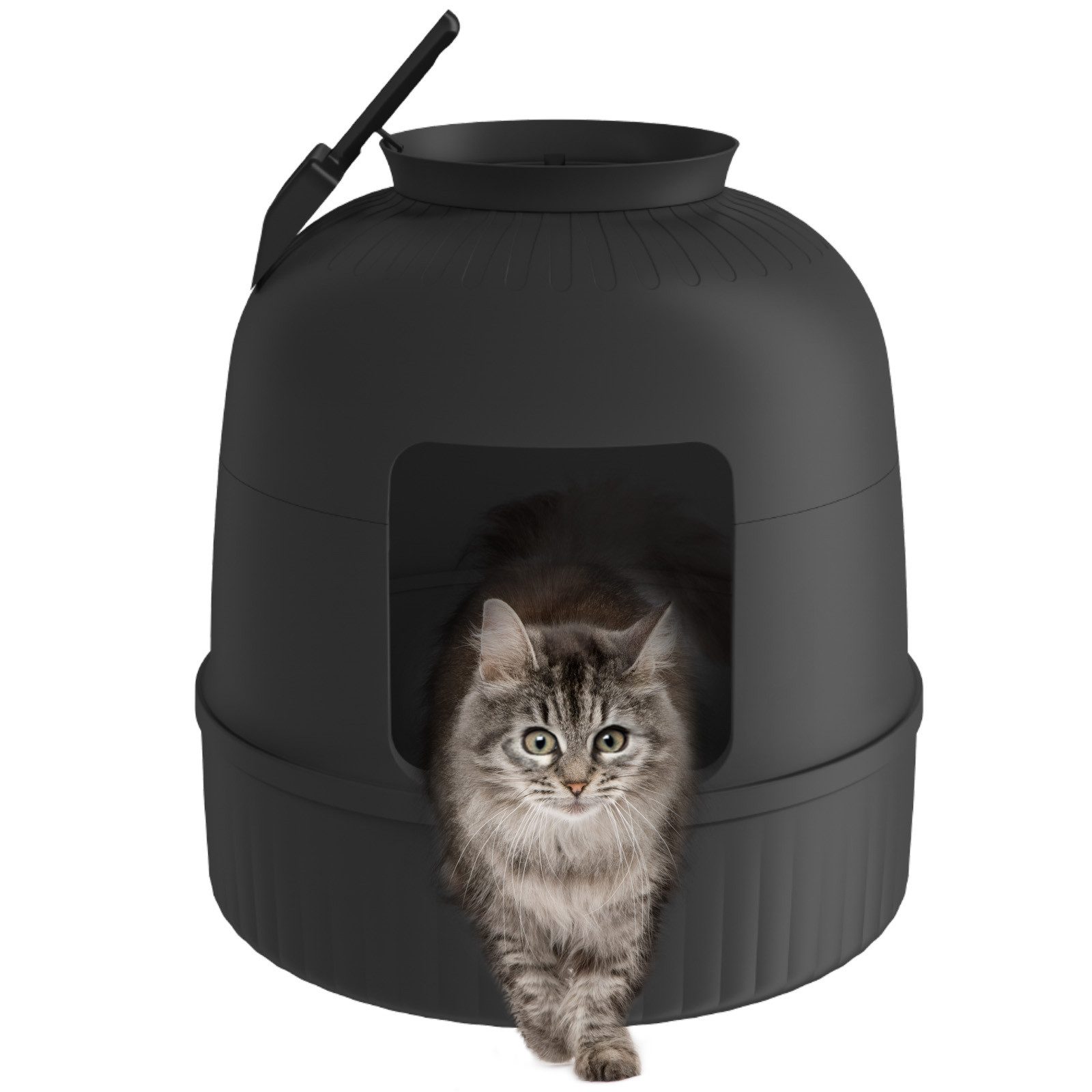 Lifewit Katzenhaus Katzenklo Blumentopf mit Pflanze und Schaufel, Katzentoilette, Versteckt