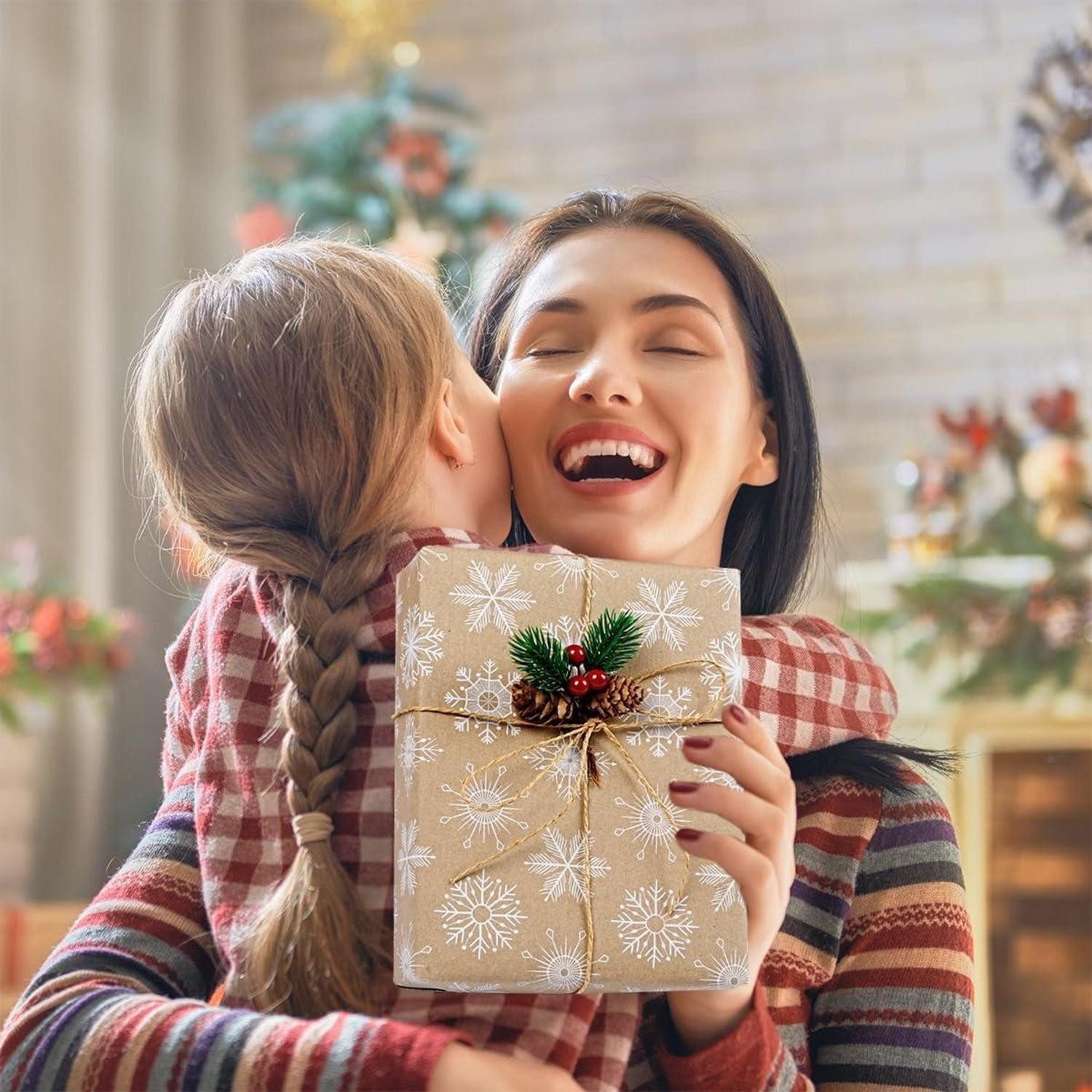 LuxusKollektion Geschenkpapier Geschenkpapier Weihnachten Rolle Kraftpapier recycelbar 10m Braun
