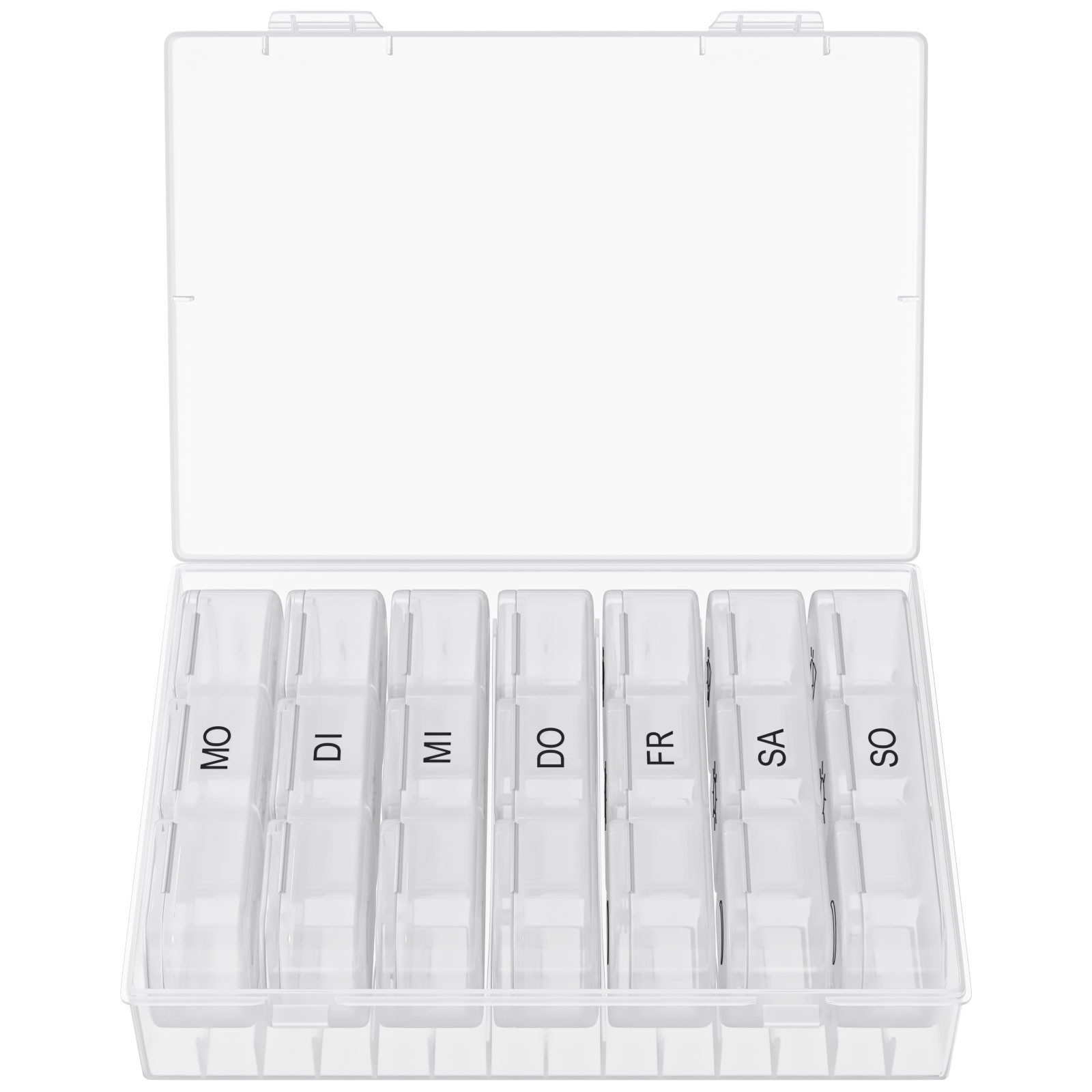 Wellgro Pillendose Große Tablettenbox für 7 Tage