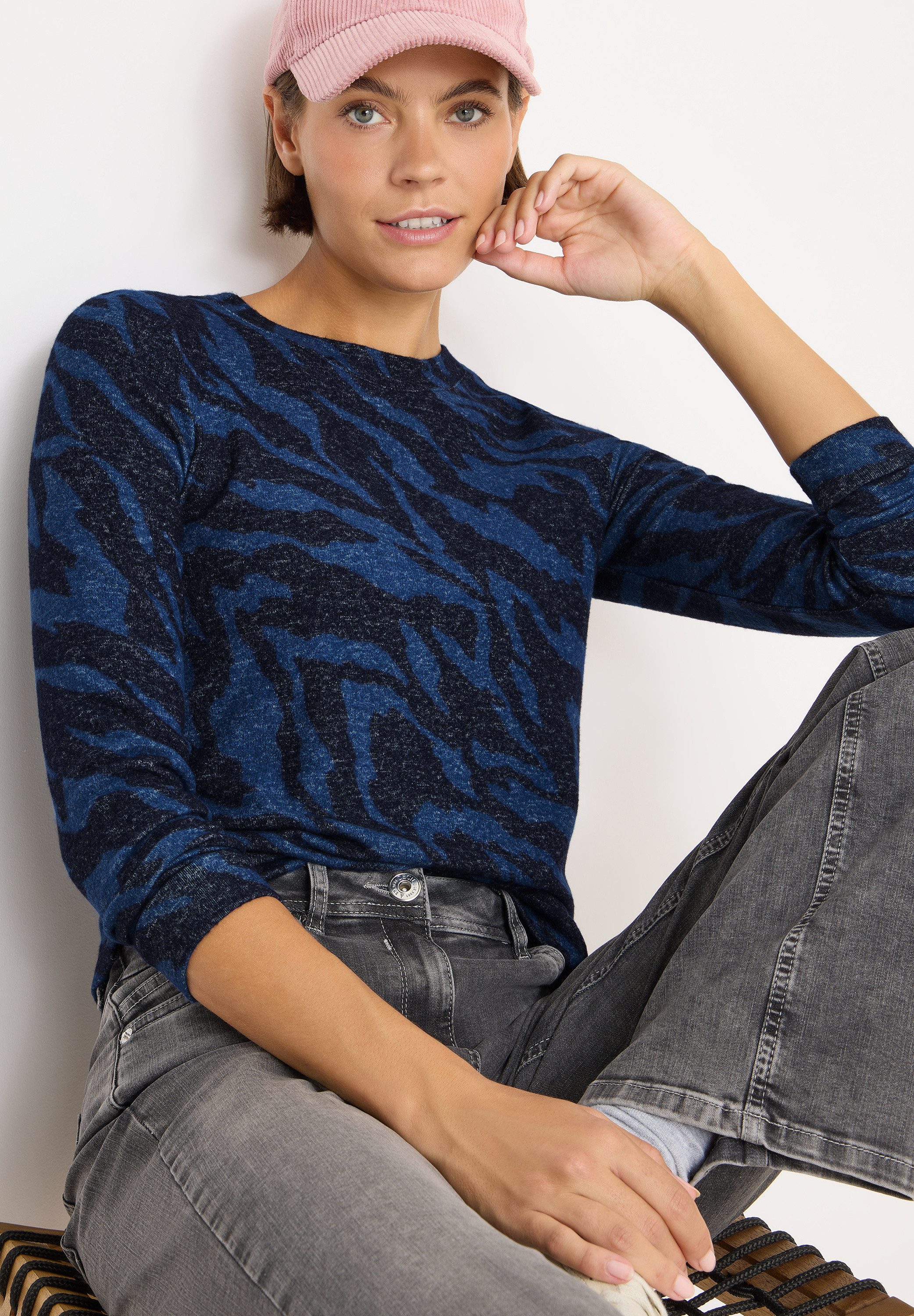 CECIL Langarmshirt im Melange Look