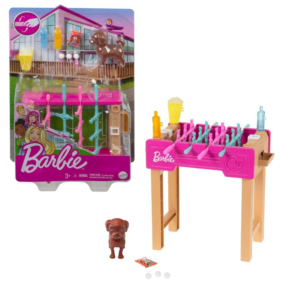 Barbie Puppenhausmöbel Barbie Tischfußball-Spiel Mattel Möbel Spiel-Set Ein günstig online kaufen
