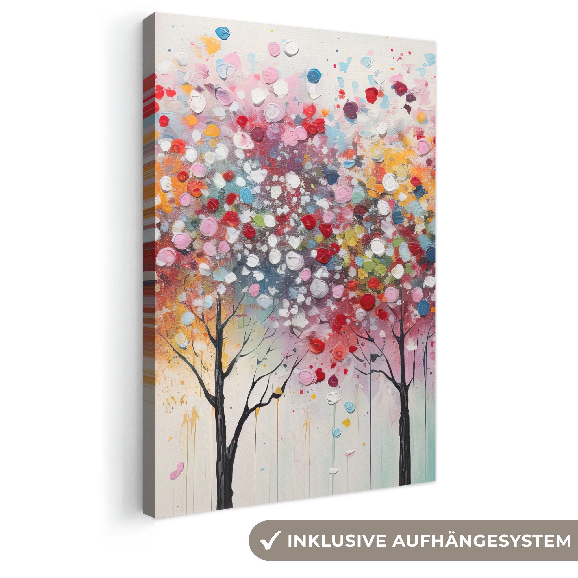 OneMillionCanvasses® Leinwandbild Kunst - Bäume - Natur - Acryl, Fotodruck (1 St), Leinwand Canvas Wandbild, Wanddekoration 20x30 cm