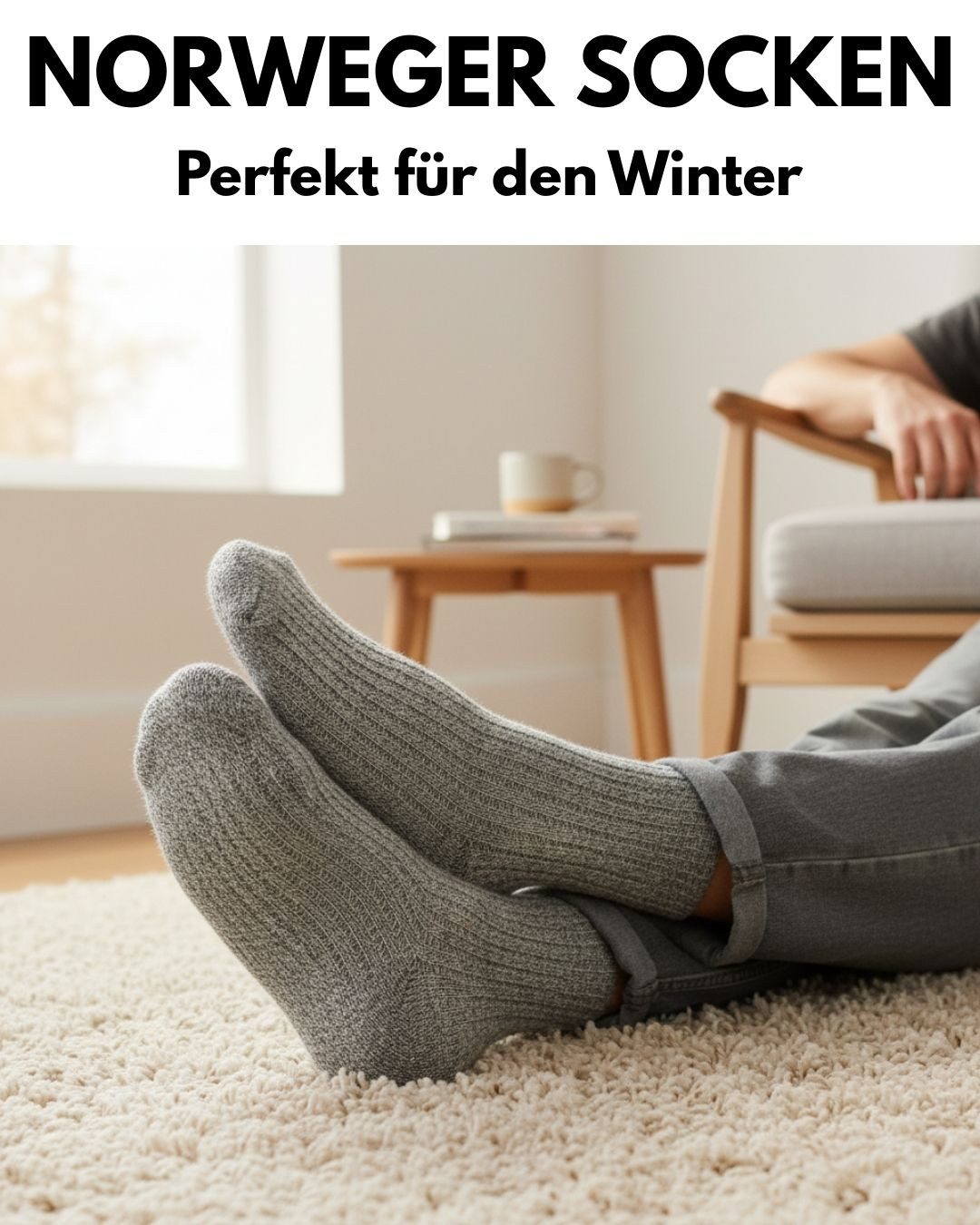 sockenkauf24 Norwegersocken 6 Paar warme Wintersocken Herren & Damen Wollsocken mit verstärkter Sohle in Schwarz Grau Anthrazit - 70301T