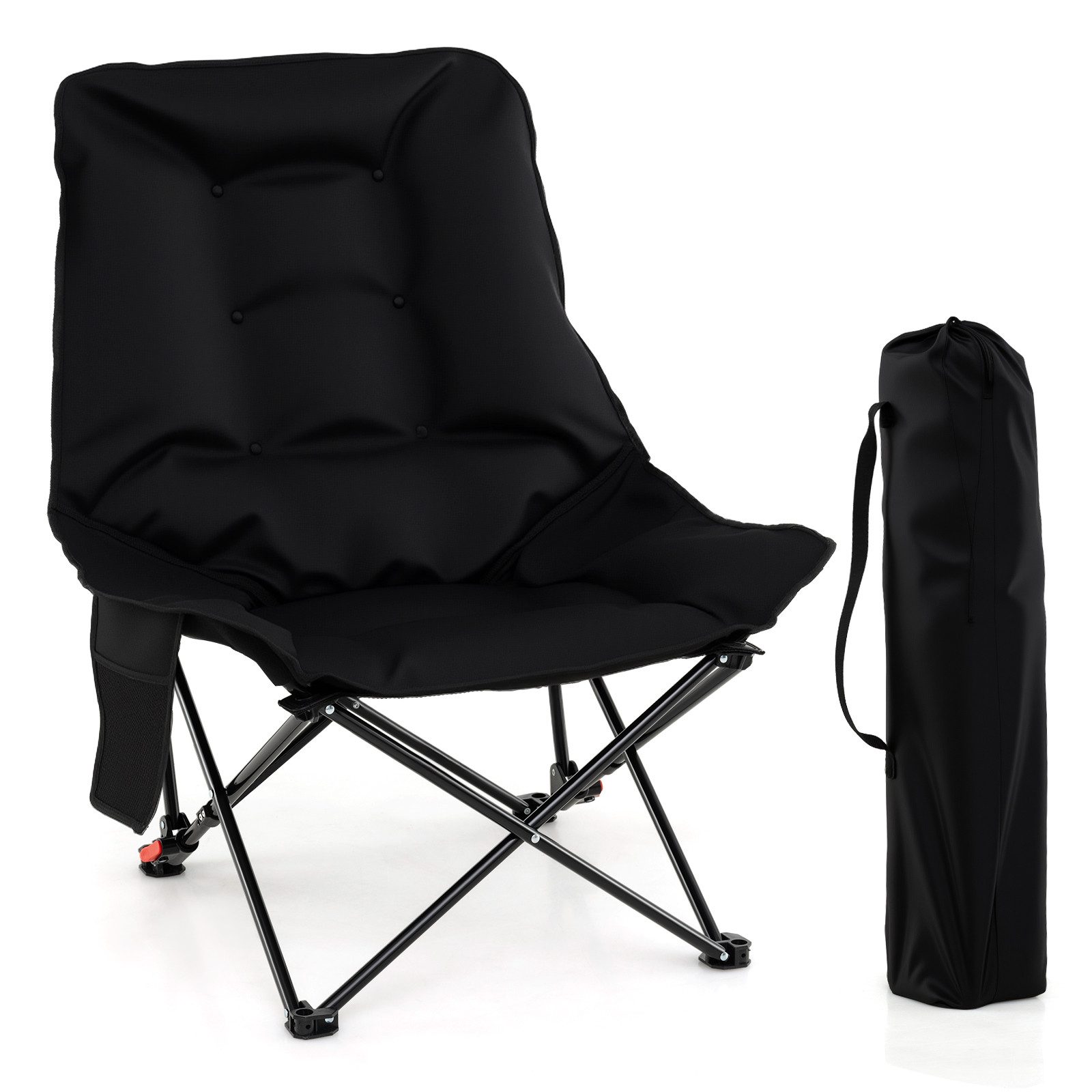 COSTWAY Campingstuhl (1 St), klappbar Angelstuhl Einstellbar, bis 150kg