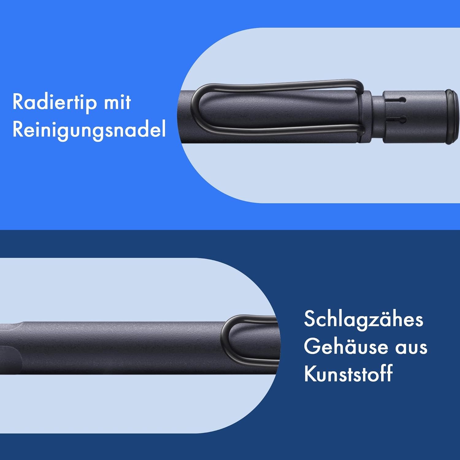 LAMY Druckbleistift LAMY Druckbleistift Safari STEEL BLACK mit Mine 0,5mm und Radiergummi