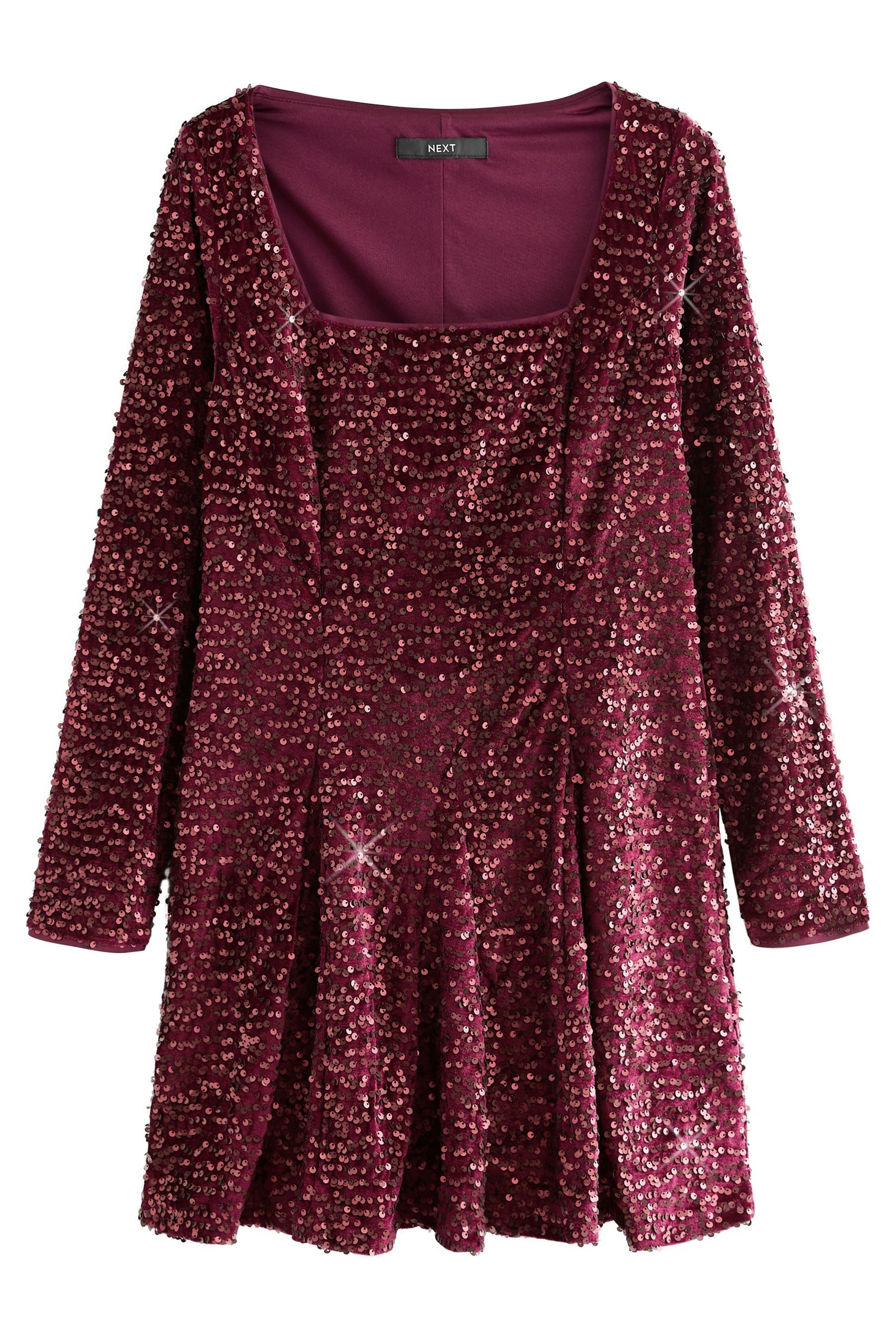 Next Minikleid Minikleid mit Pailletten und eckigem Ausschnitt (1-tlg) günstig online kaufen