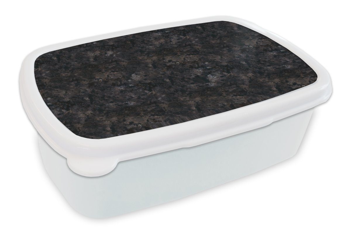 MuchoWow Lunchbox Marmor - Granit - Design, Kunststoff, (2-tlg), Brotbox für Kinder und Erwachsene, Brotdose, für Jungs und Mädchen weiß