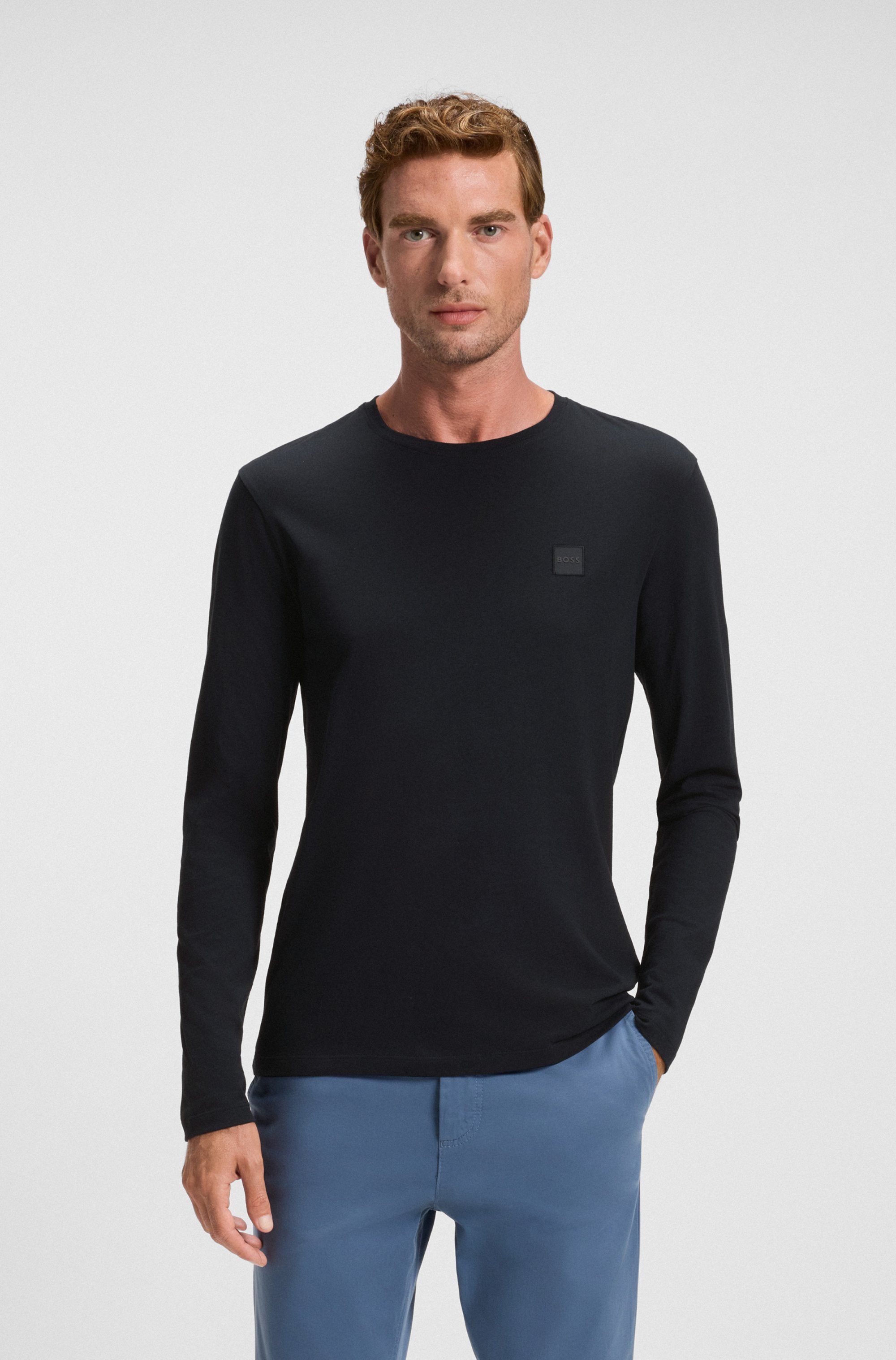 BOSS ORANGE Langarmshirt Tacks mit Markenlogo auf der Brust günstig online kaufen