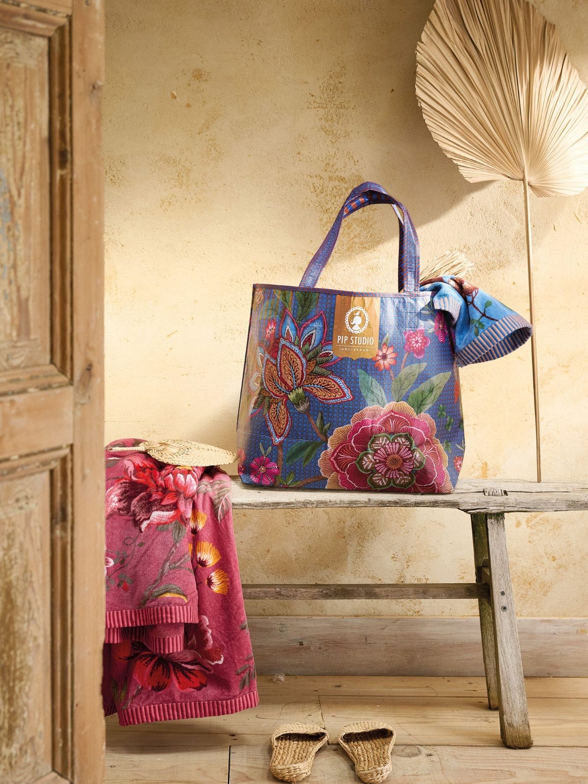 PiP Studio Tragetasche Bombay Strandtasche blau 60x40cm (1 Stück) günstig online kaufen