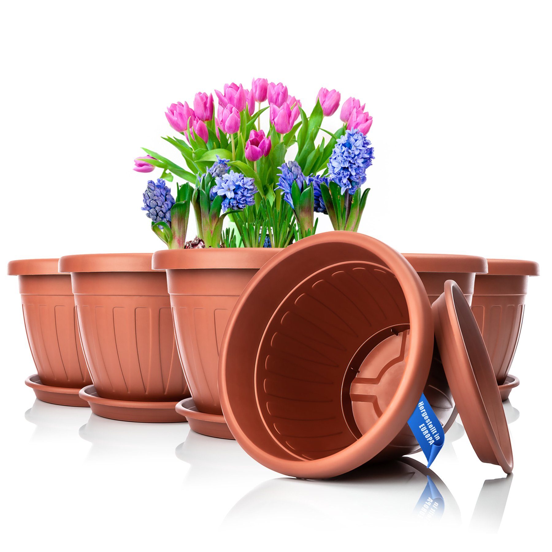 BigDean Blumentopf 6x Blumentopf mit Untersetzer günstig online kaufen