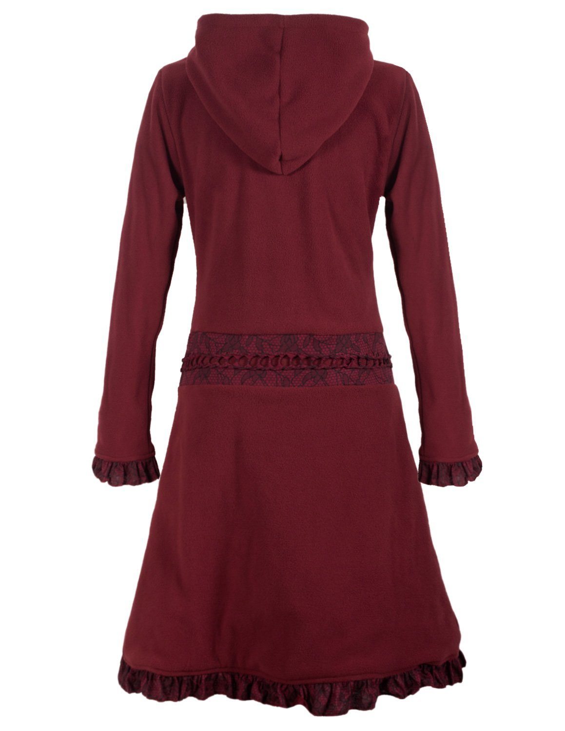 Vishes Wintermantel Warmer Elfen Fleecemantel mit Kapuze und Rüschen Kapuze günstig online kaufen