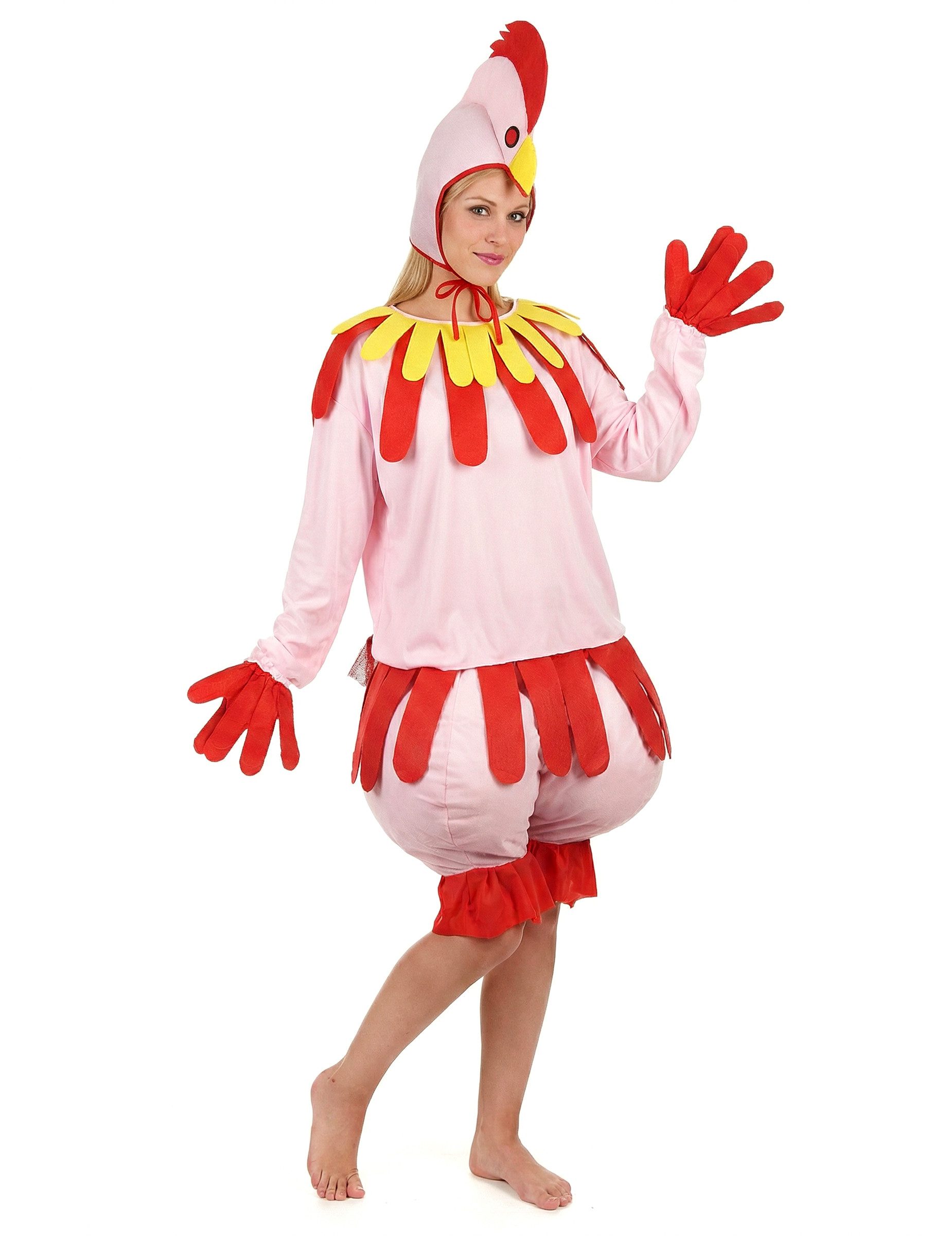 Kostüm Lustiges Huhn Unisex-Kostüm rosa-rot