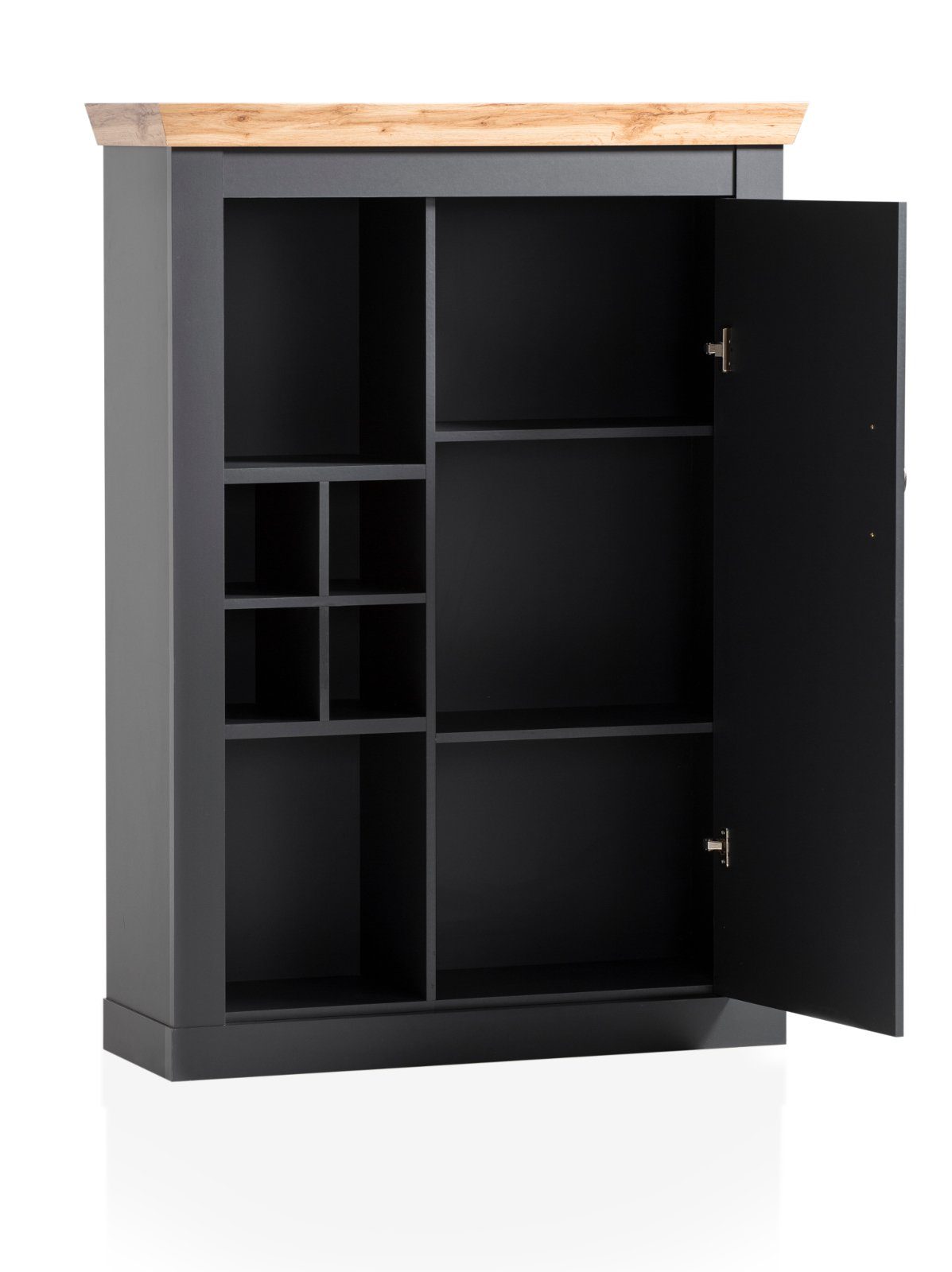 Furn.Design Highboard Ribera (Kommode in matt grau mit Wotan Eiche, 107 x 146 cm), mit Soft-Close