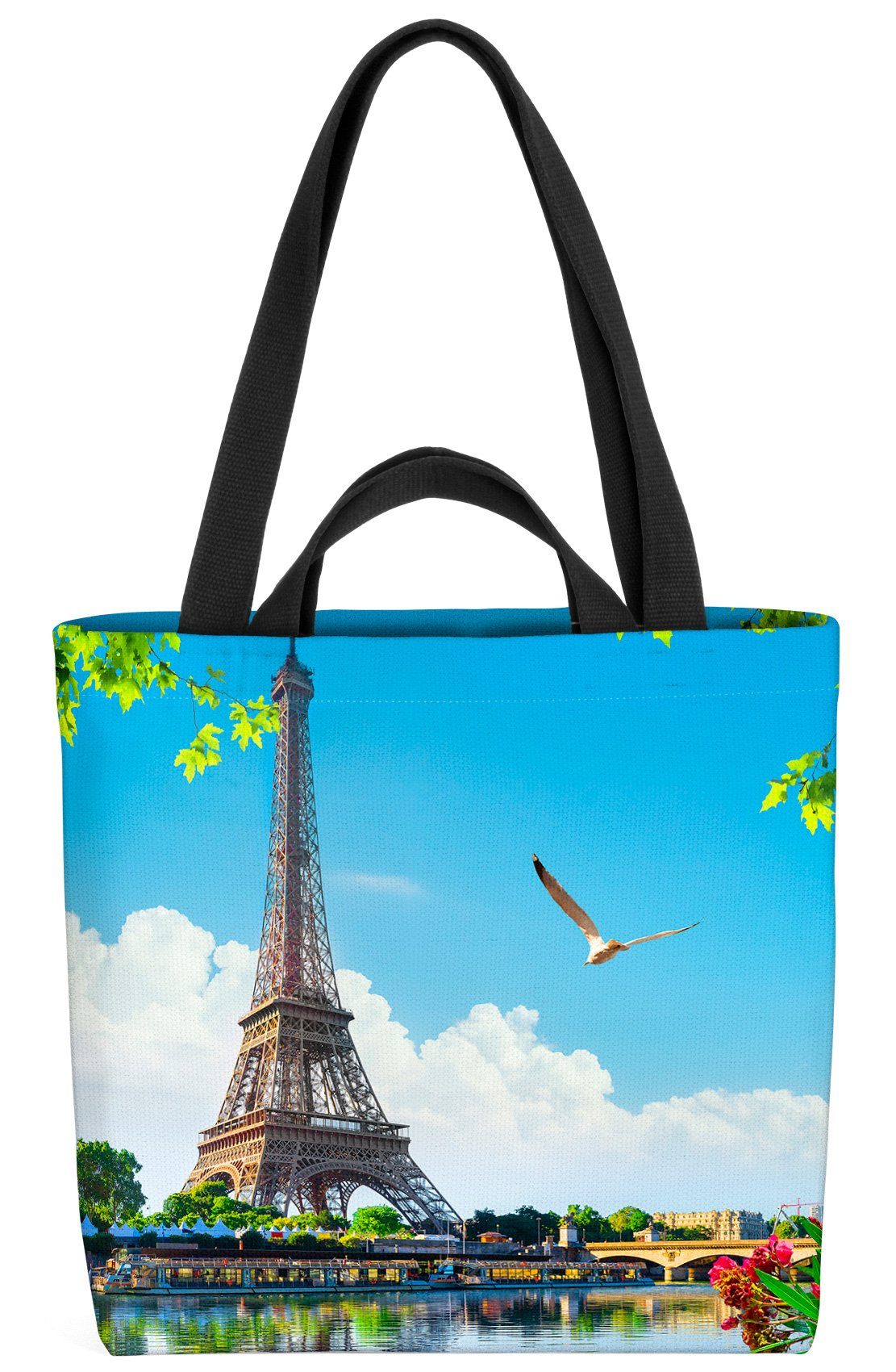 VOID Henkeltasche (1-tlg), Frankreich eiffelturm Blumen Liebe Rei Paris Eiffelturm Valentinstag