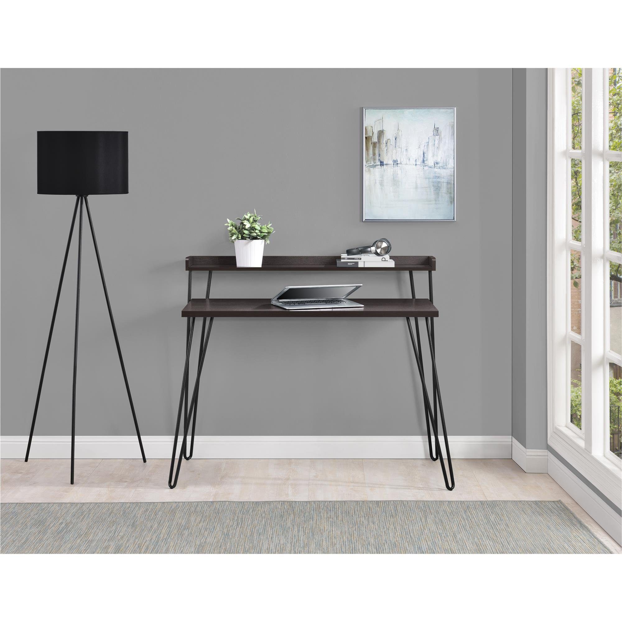 loft24 Schreibtisch Haven, mit extra Ablagefläche, Hairpin Metallbeine, Breite 113,5 cm