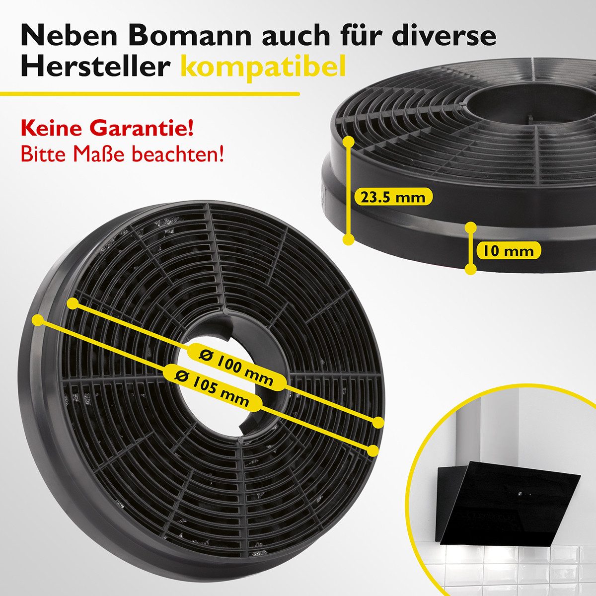 BOMANN Aktivkohlefilter KF 563, 2er Set, für DU 7608/650/652/773
