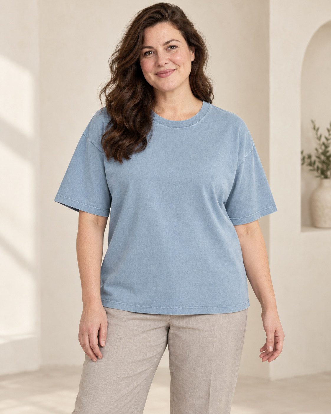 Sitztgut T-Shirt für Damen aus Bio-Baumwolle mit Vintage-Optik (1-tlg) 155 g/m² Single Jersey mit stückgefärbter Vintage-Optik