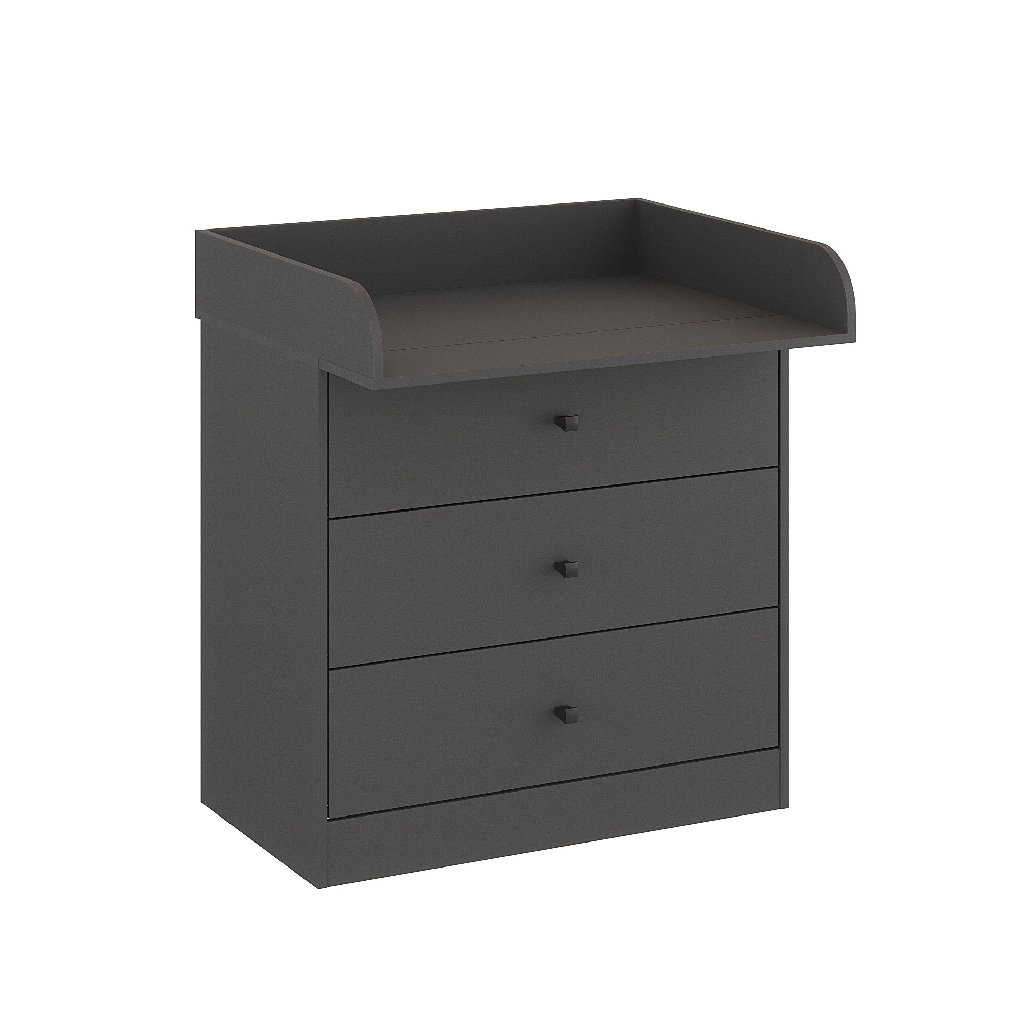 KOMTO Wickelkommode mit Schubladen - Baby Kommode mit Wickelaufsatz, Wickeltisch M3, Wickeltisch, Wickelschrank mit Abnehmbarer Wickelsatz Weiß, Lulliblox