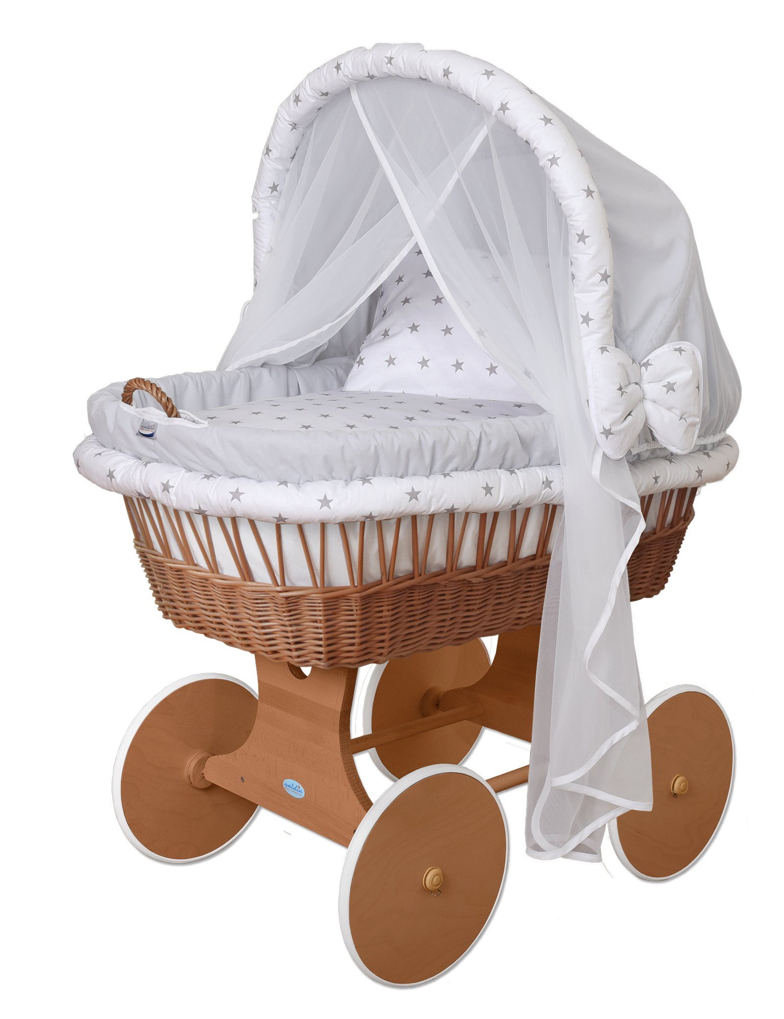 Waldin Stubenwagen Baby Stubenwagen-Set mit Ausstattung,XXL