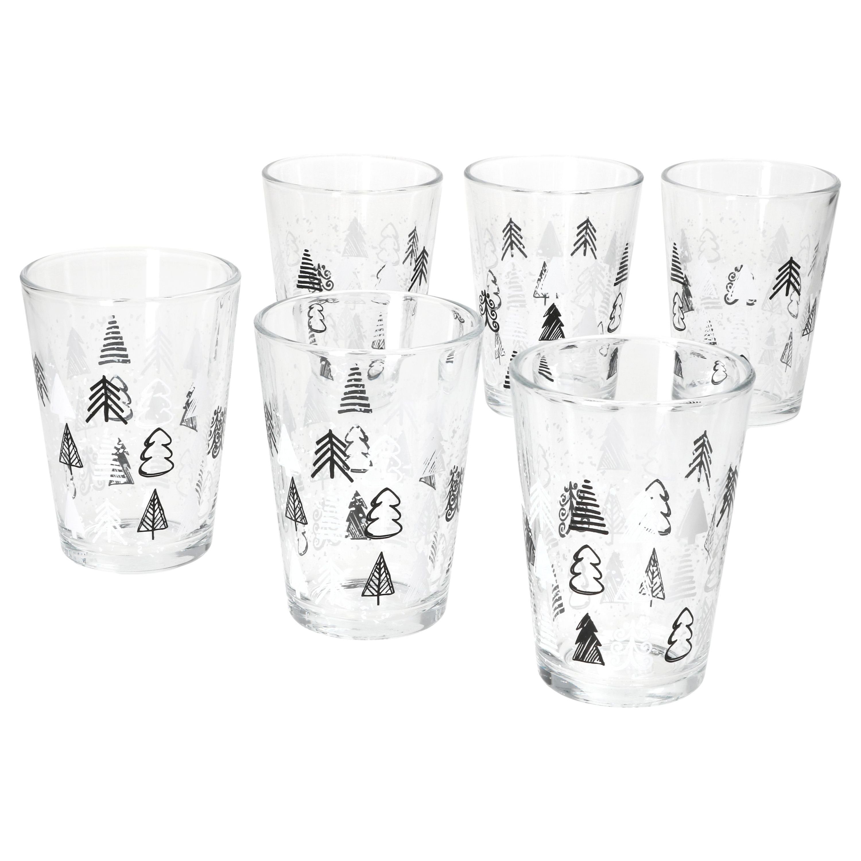 Ritzenhoff & Breker Glas Ritzenhoff Weihnachtsbaum 6x Glühwein-Gläser 240ml H11cm, Glas, Weihnachtsgeschirr, Weihnachten, Weihnachtsset, Geschirr
